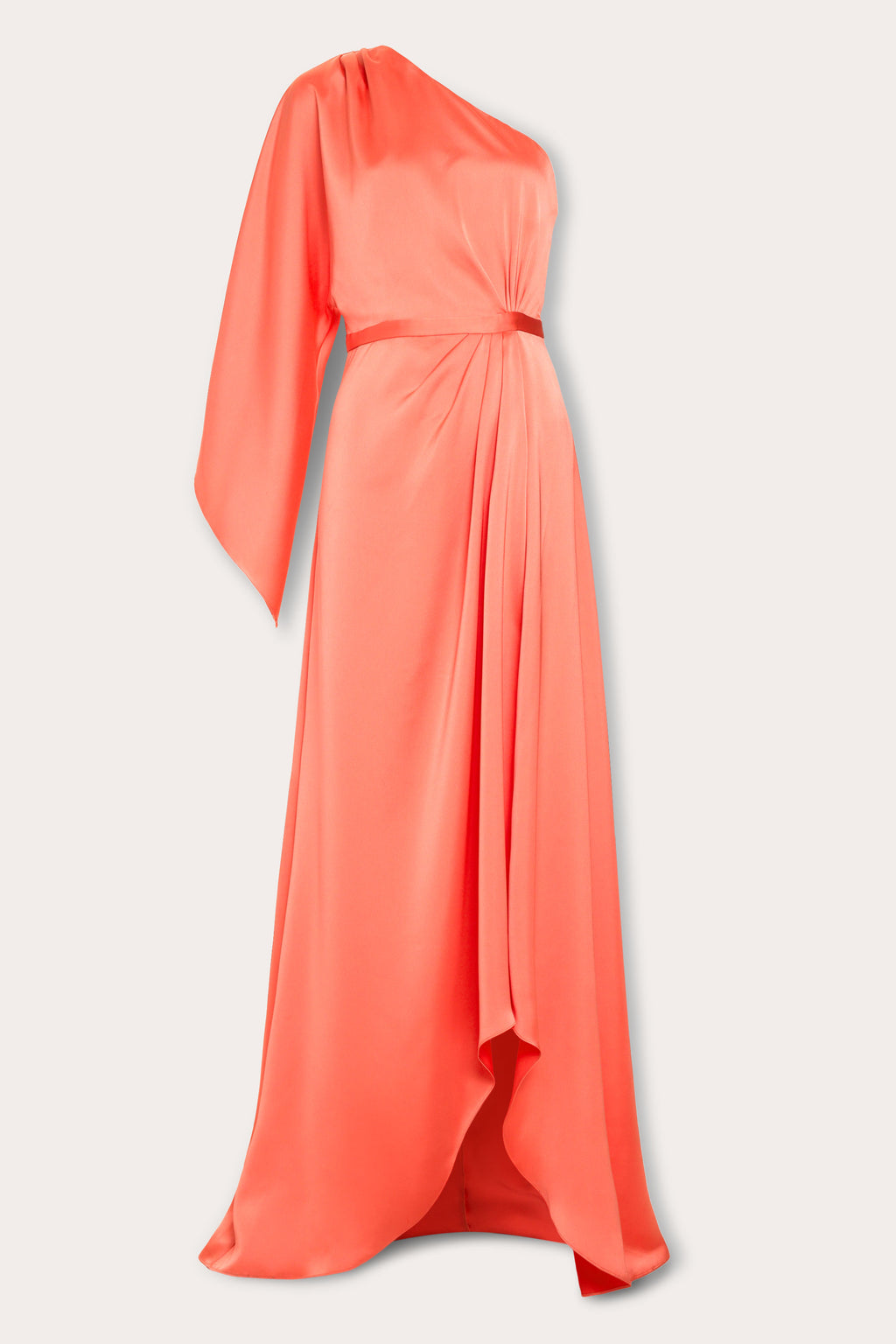 Opal One-Shoulder Gown in coral