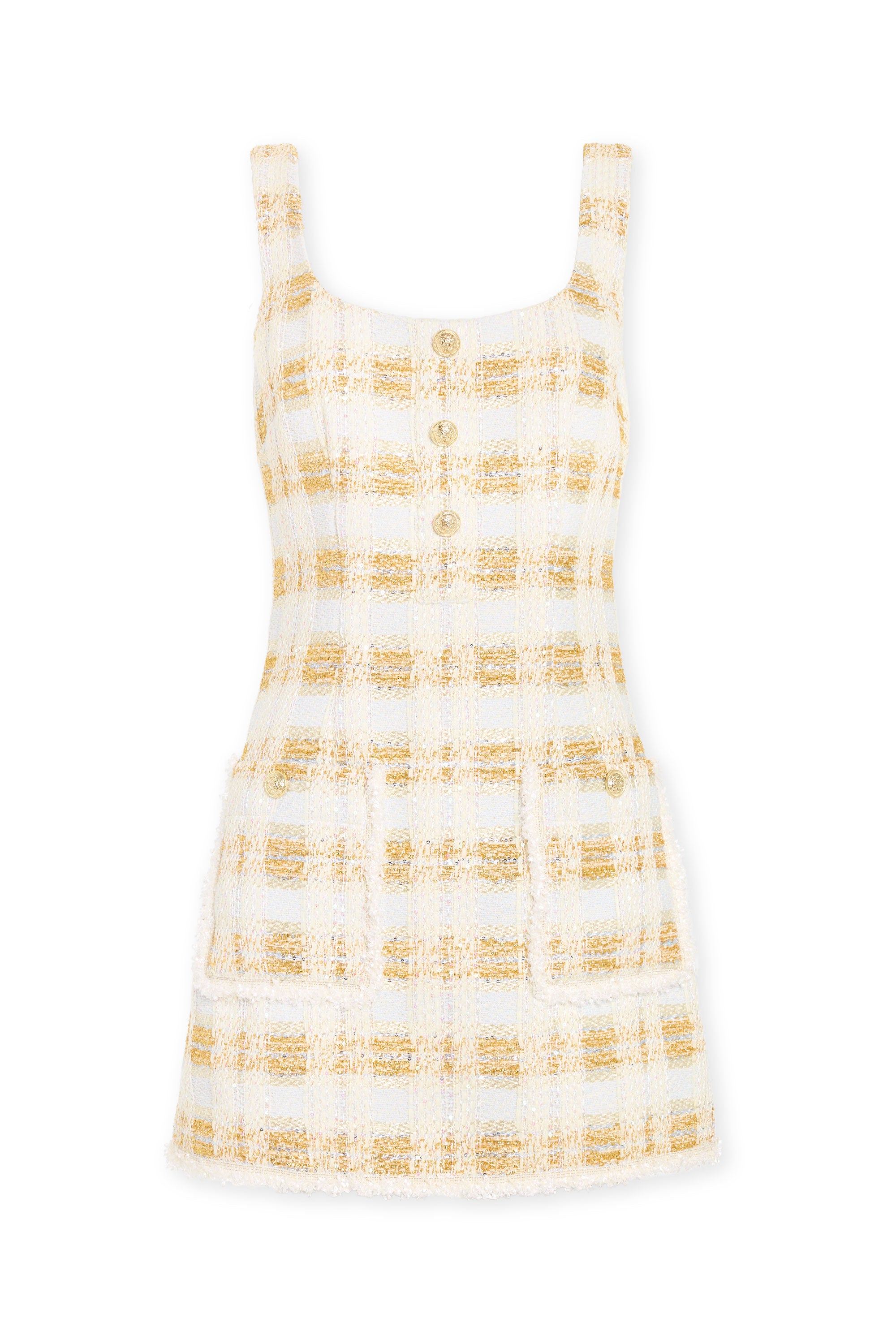 Michaela Lurex Tweed Mini Dress in ivory tweed | Ramy Brook