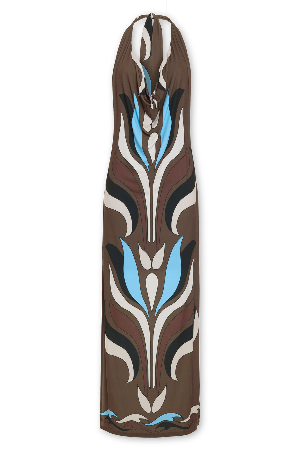 Presley Printed Maxi Dress in sepia grotto