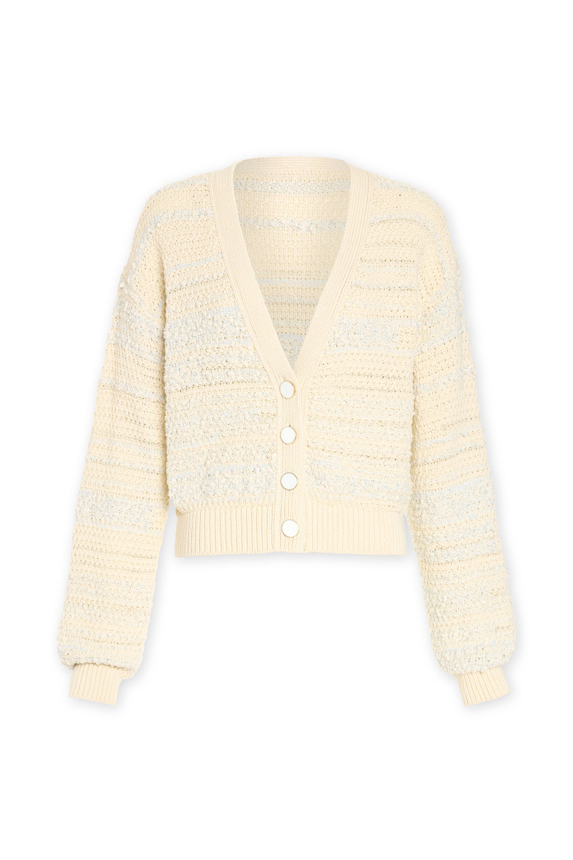 Carly Textured Knit Cardigan in bone knit | Ramy Brook