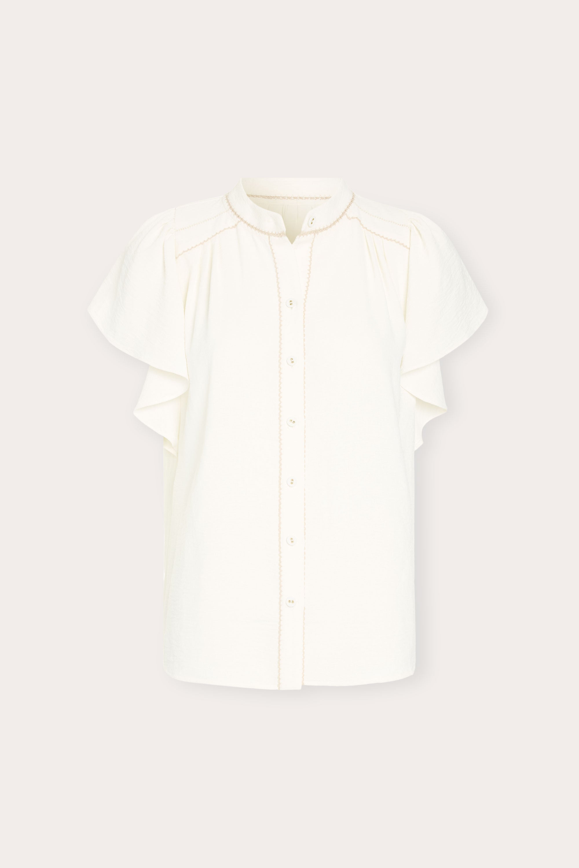 Aurora Flutter Sleeve Top in ivory | Ramy Brook