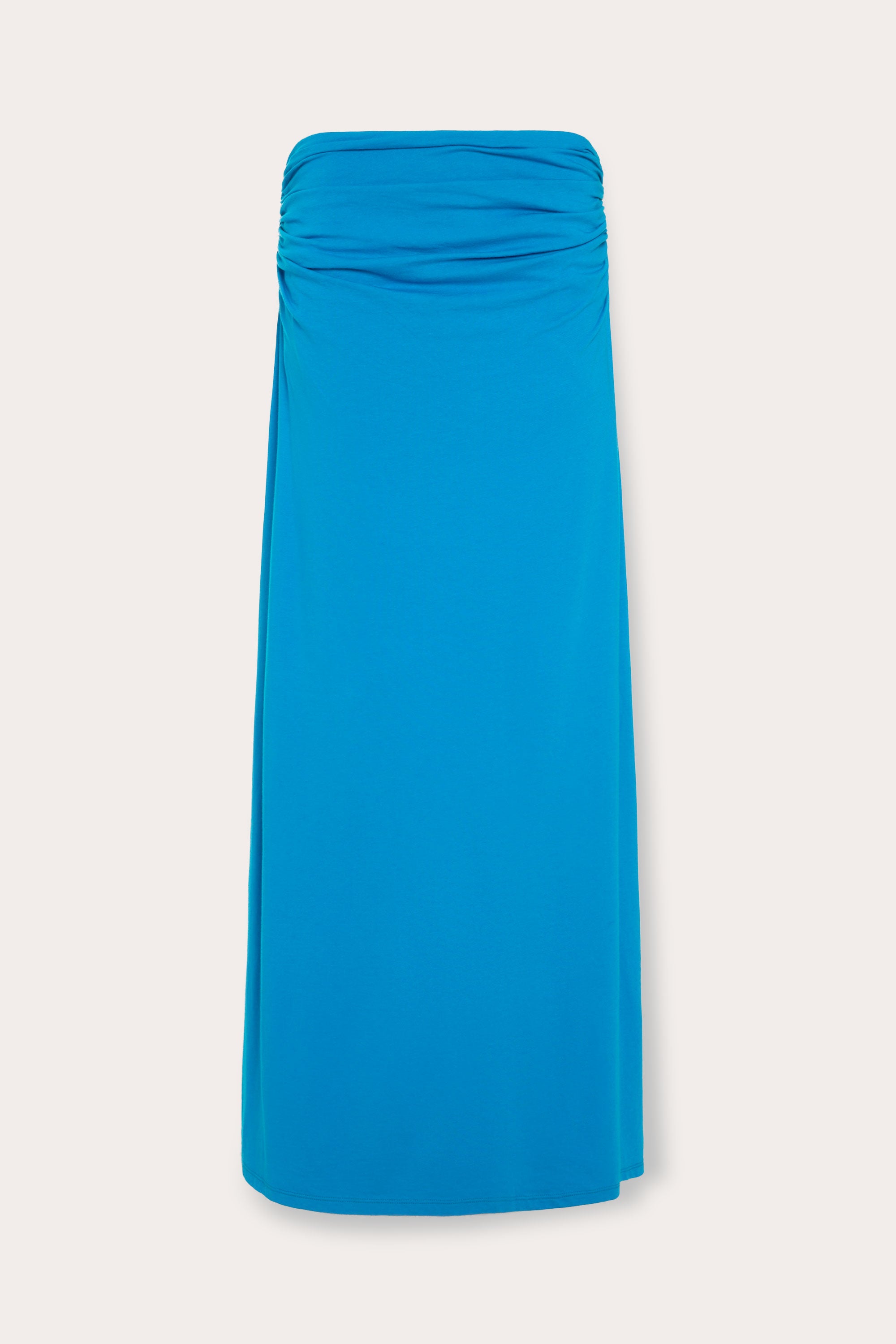 Brooklyn Ruched Jersey Maxi Skirt in aegean blue | Ramy Brook