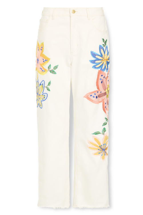 Amber Floral Embroidered Straight Leg Jean view 5