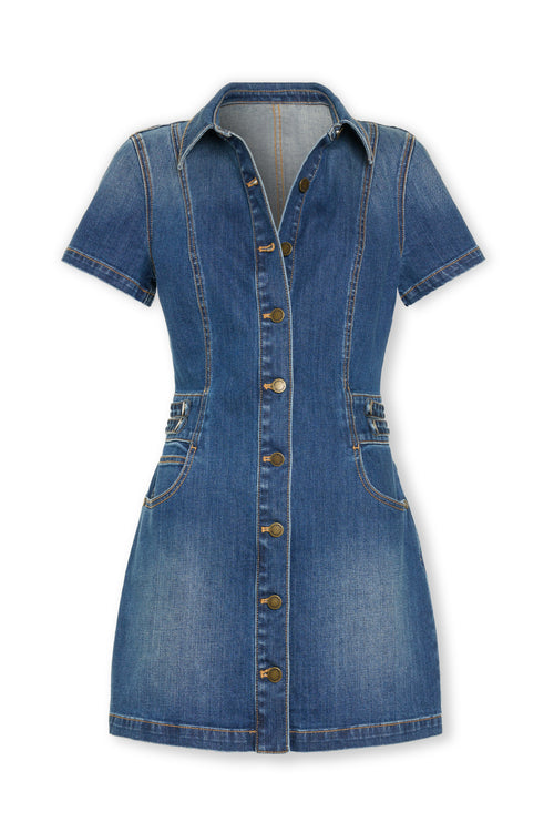 Liv Button Down Denim Mini Dress view 5