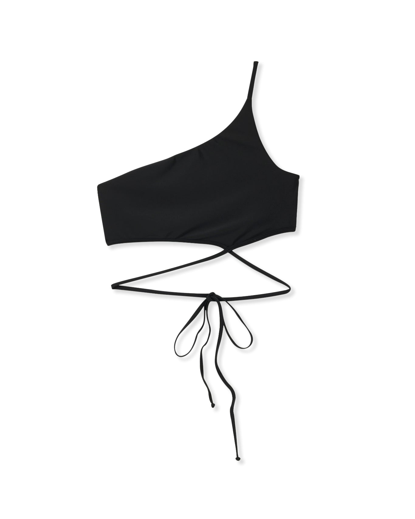one shoulder bikini top black