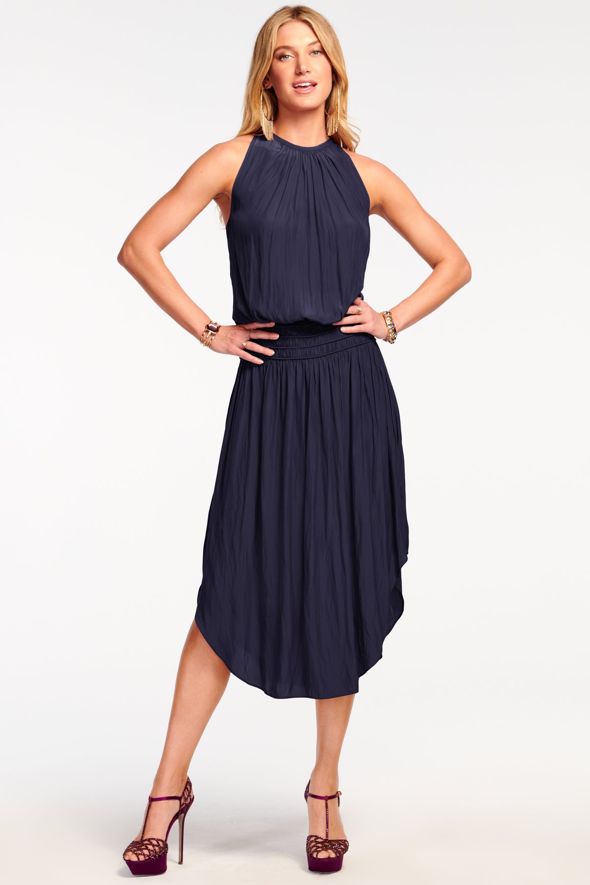 Audrey Smocked Midi Dress view 1