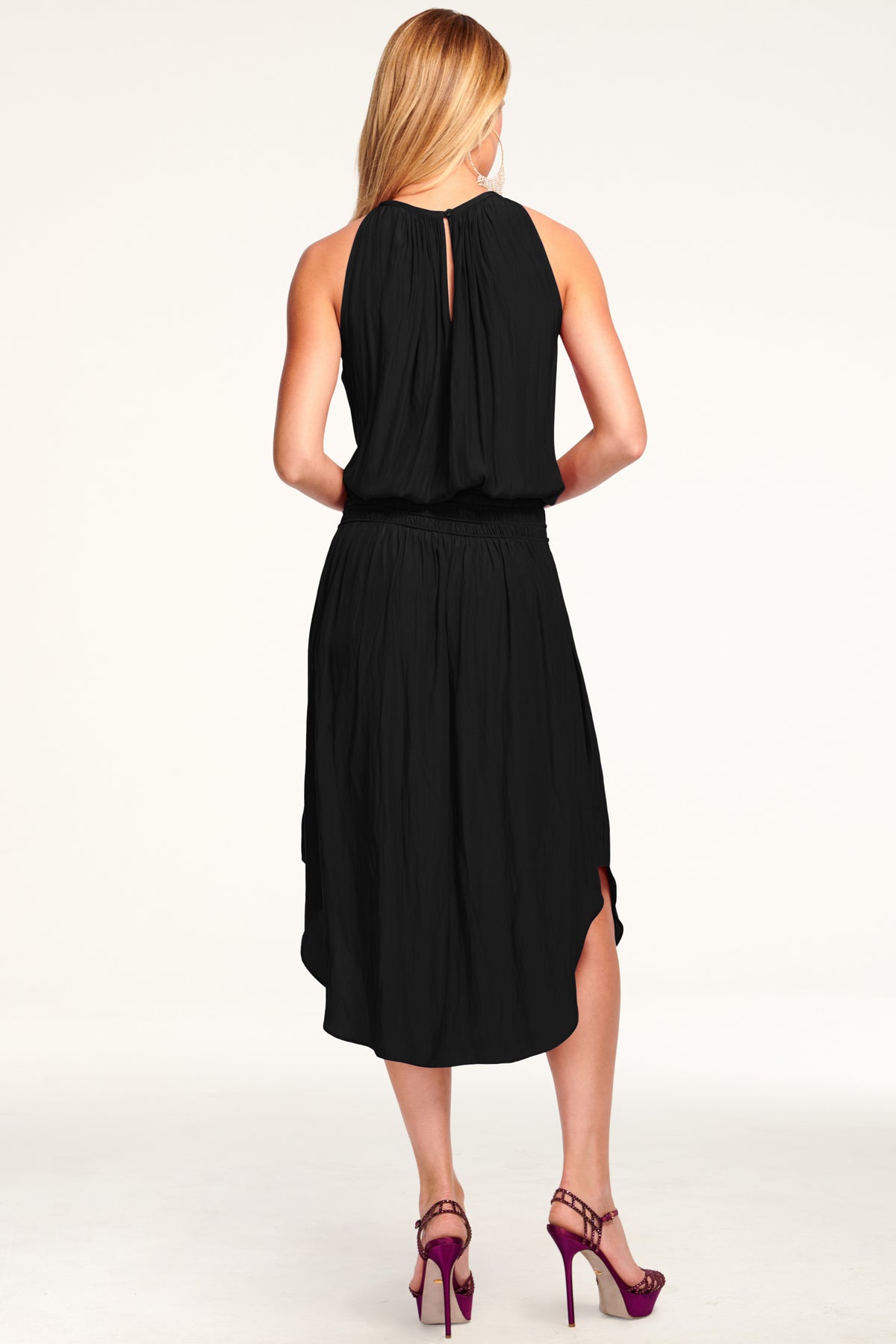Audrey Smocked Midi Dress | BLACK
