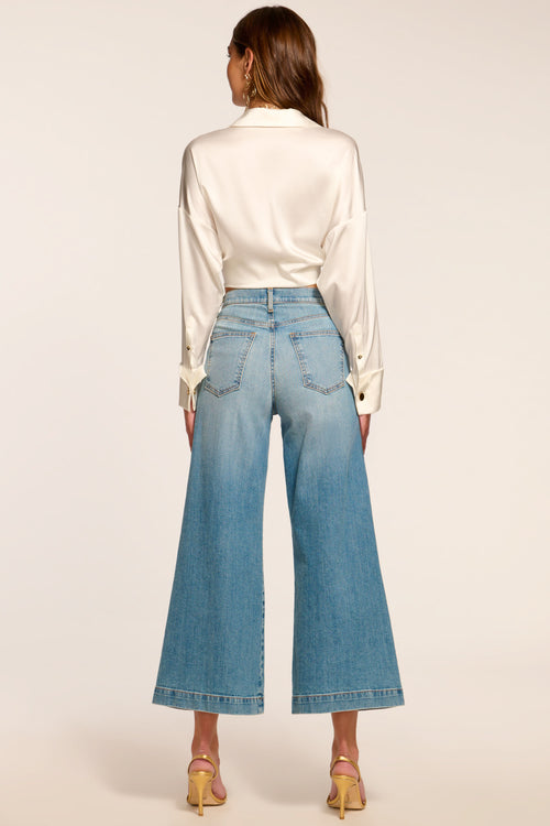 Tyra 5-Pocket Cropped Wide Leg Jean view 4