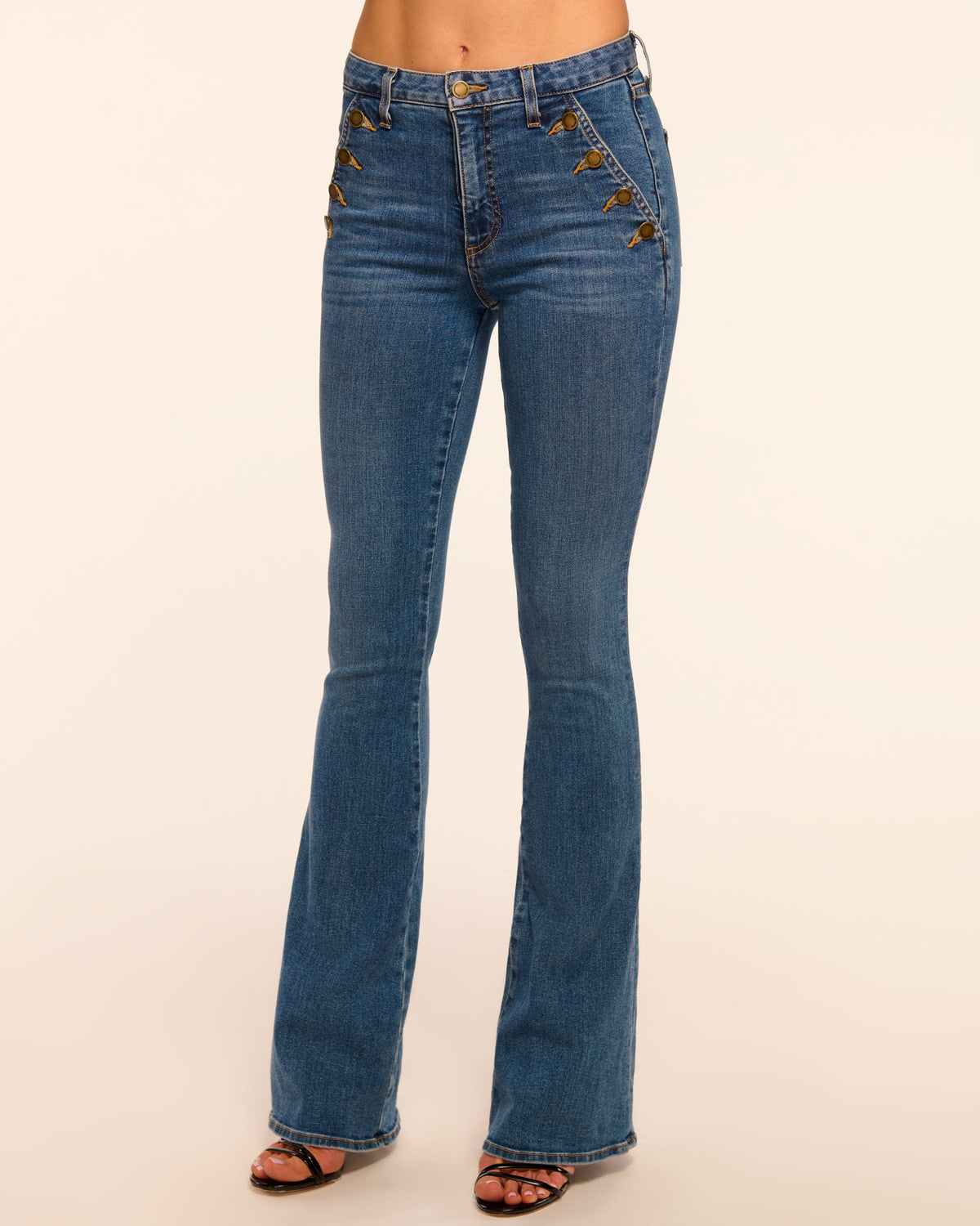 Helena High-Rise Flare Jean in medium wash | Ramy Brook