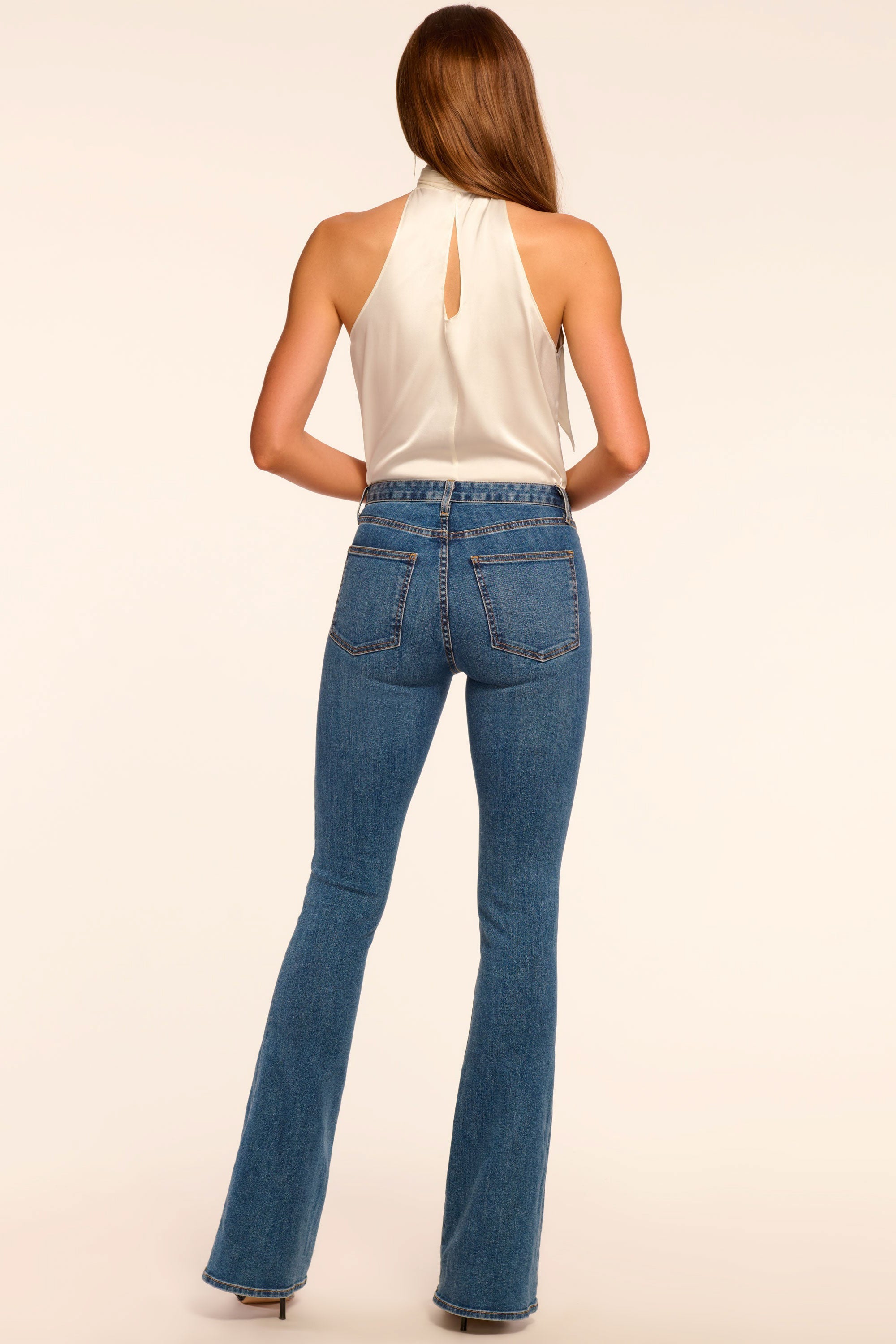 Helena High-Rise Flare Jean in medium wash | Ramy Brook