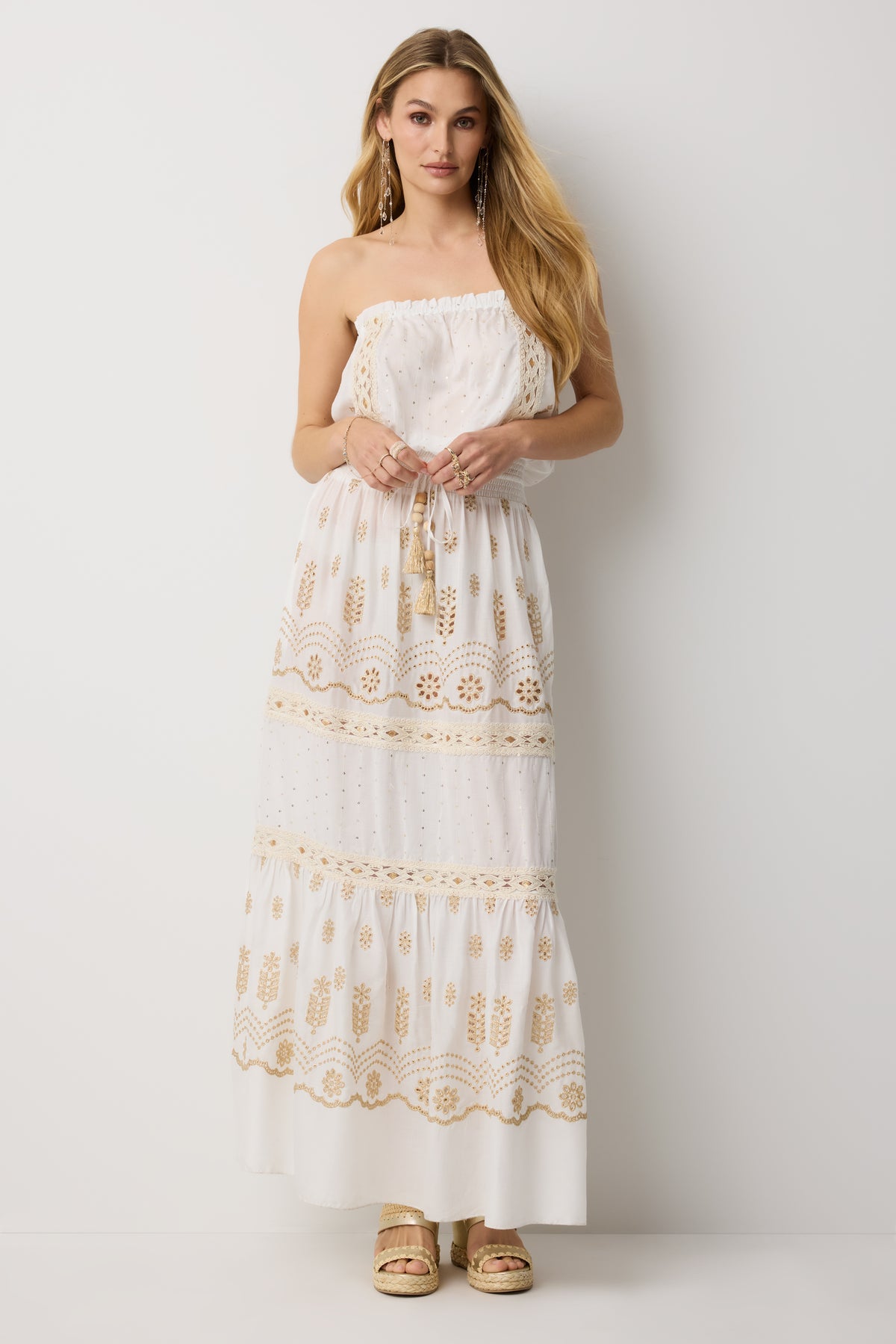 Greer Embroidered Cotton Maxi Coverup Dress view 1