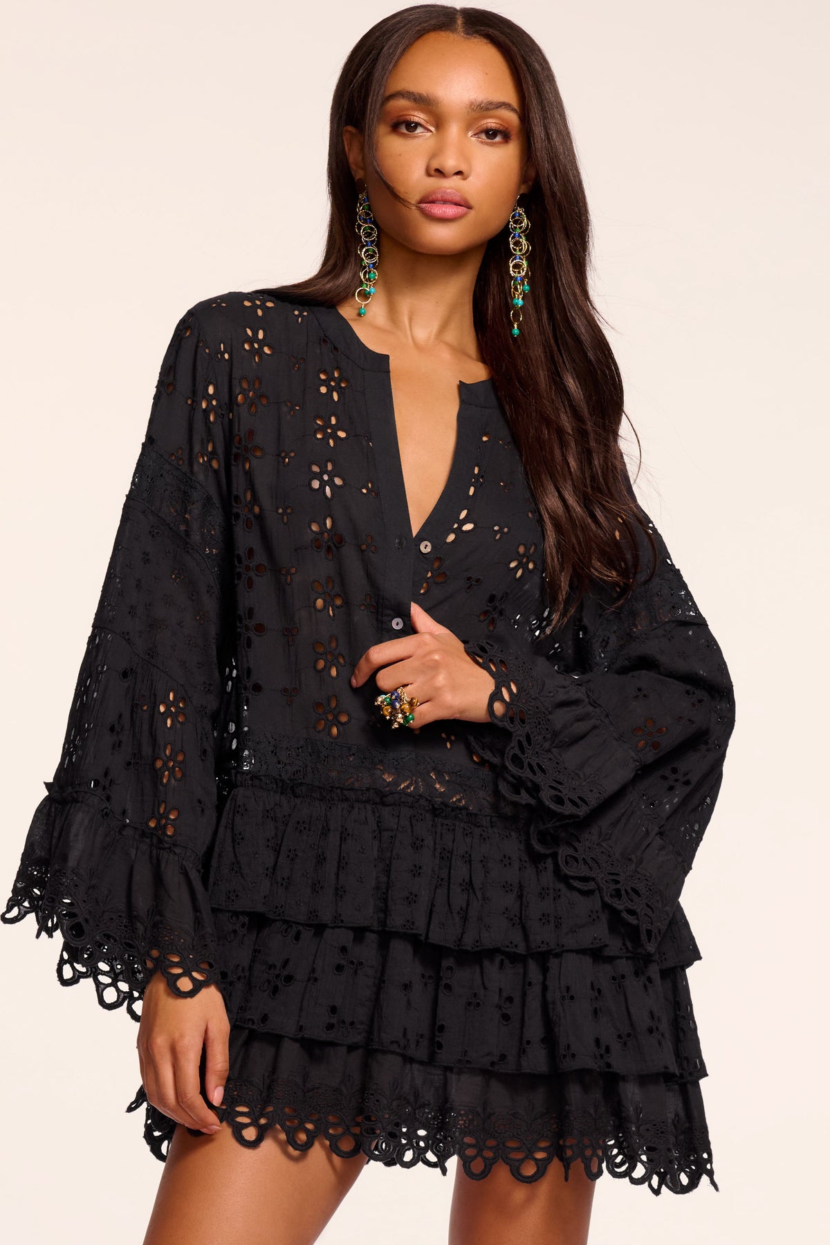 Roxanne Cotton Eyelet Coverup Mini Dress view 1