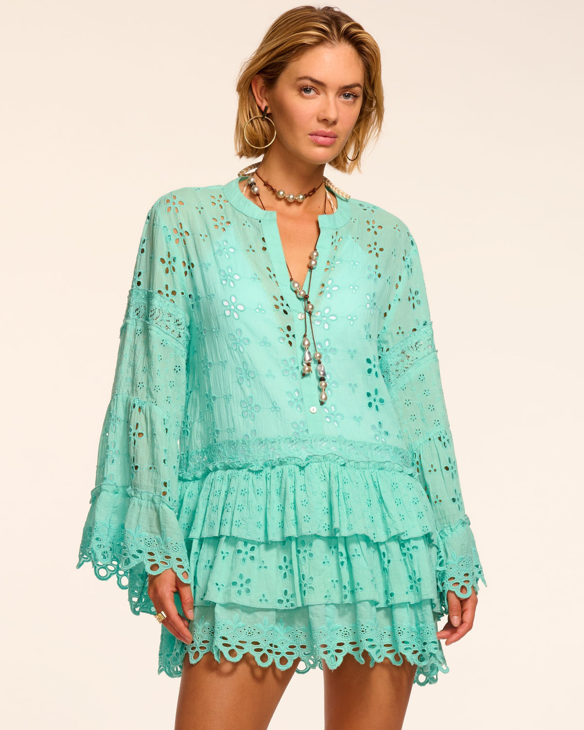 Roxanne Cotton Eyelet Coverup Mini Dress view 1