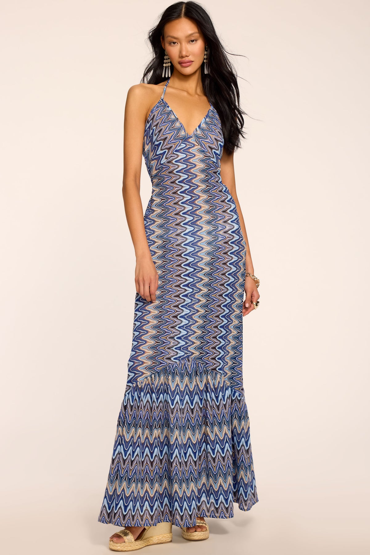 Delilah Chevron Knit Coverup Maxi Dress view 1