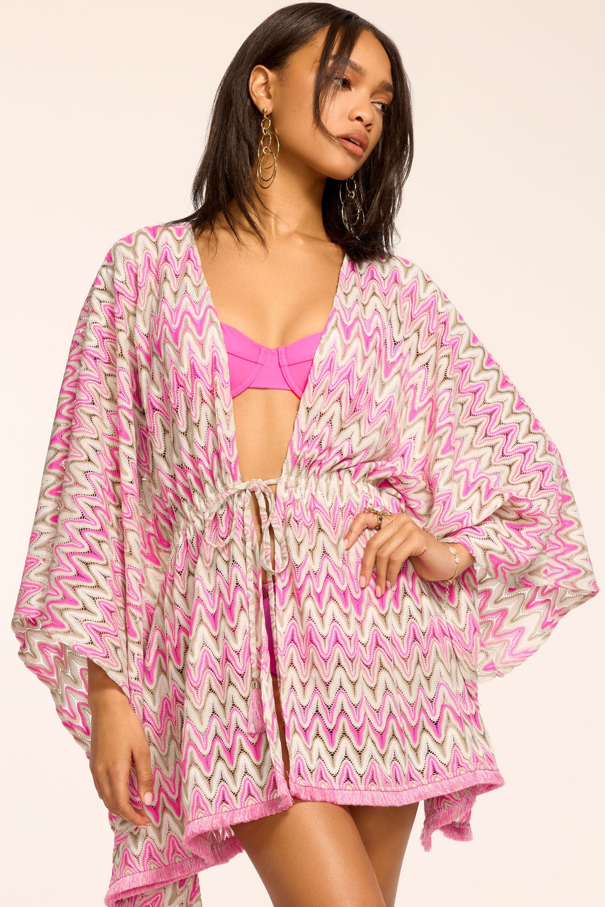 Mckala Chevron Knit Mini Coverup Dress view 1