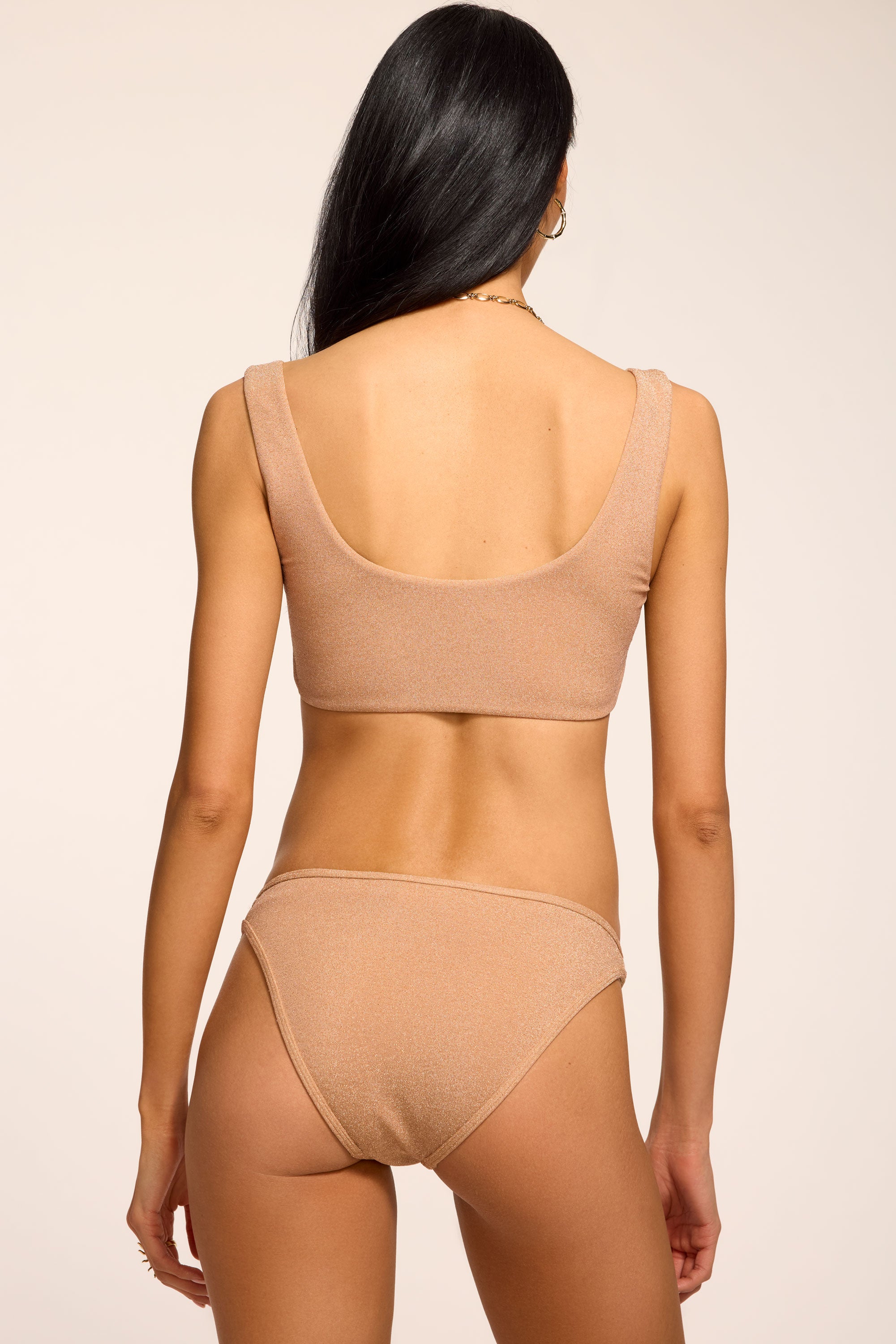Enya Metallic Bikini Top in gold | Ramy Brook