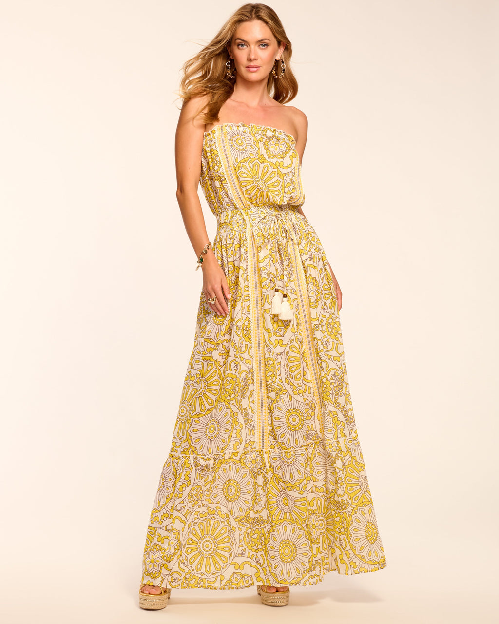 Nadine Cotton Strapless Coverup Maxi Dress in sunglow kaleidoscope | Ramy Brook Nadine Cotton Strapless Coverup Maxi Dress in sunglow kaleidoscope | Ramy Brook