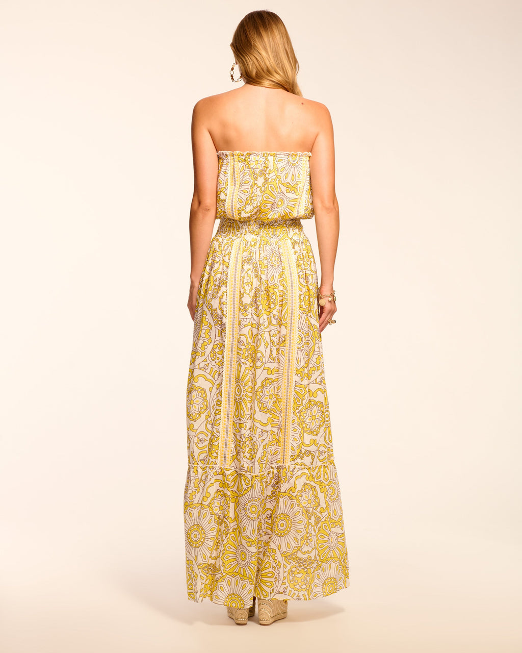 white christmas dresses Cotton Candy La Strapless Open Back Maxi Dress Maize / M main image 1