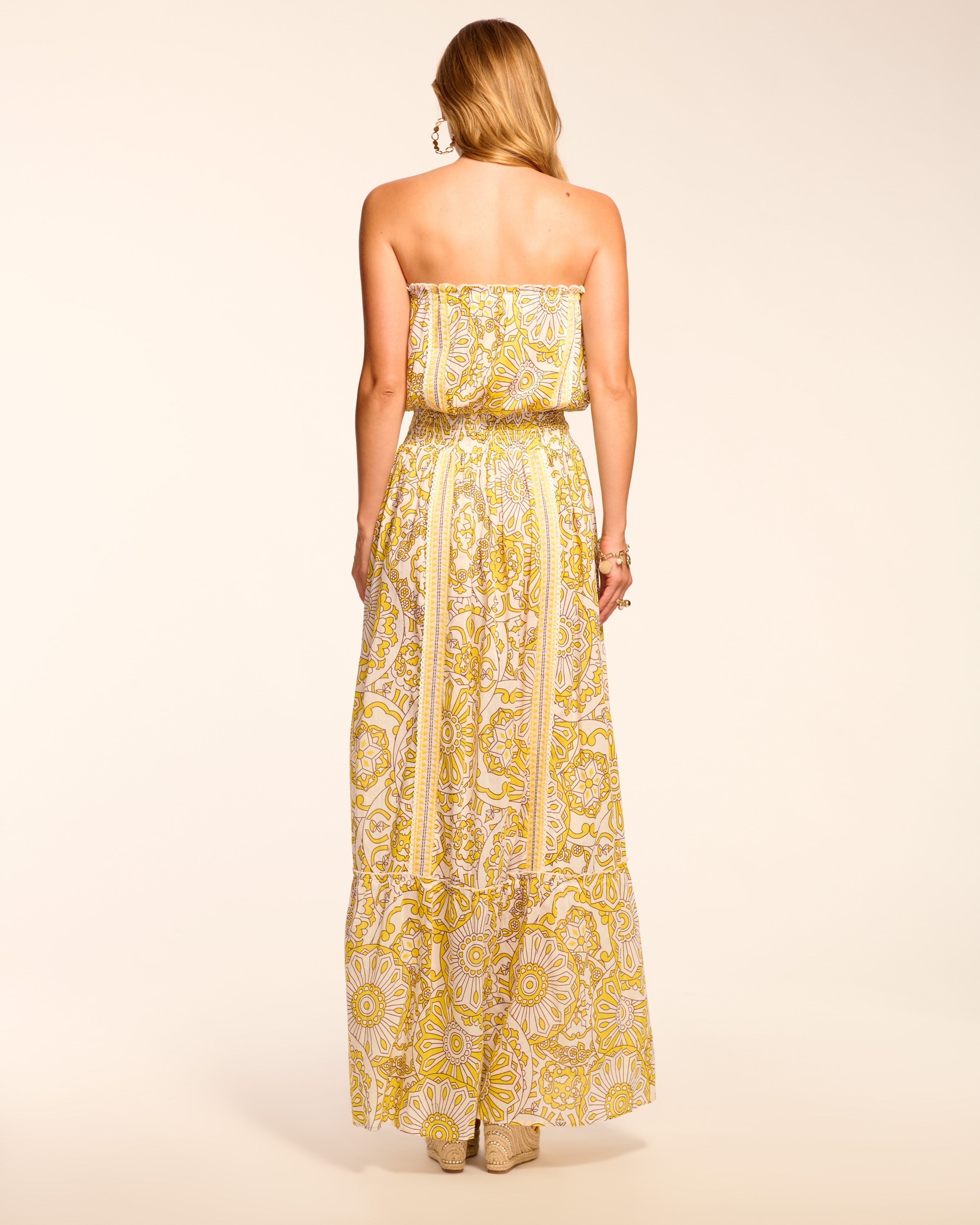 Nadine Cotton Strapless Coverup Maxi Dress in sunglow kaleidoscope | Ramy  Brook