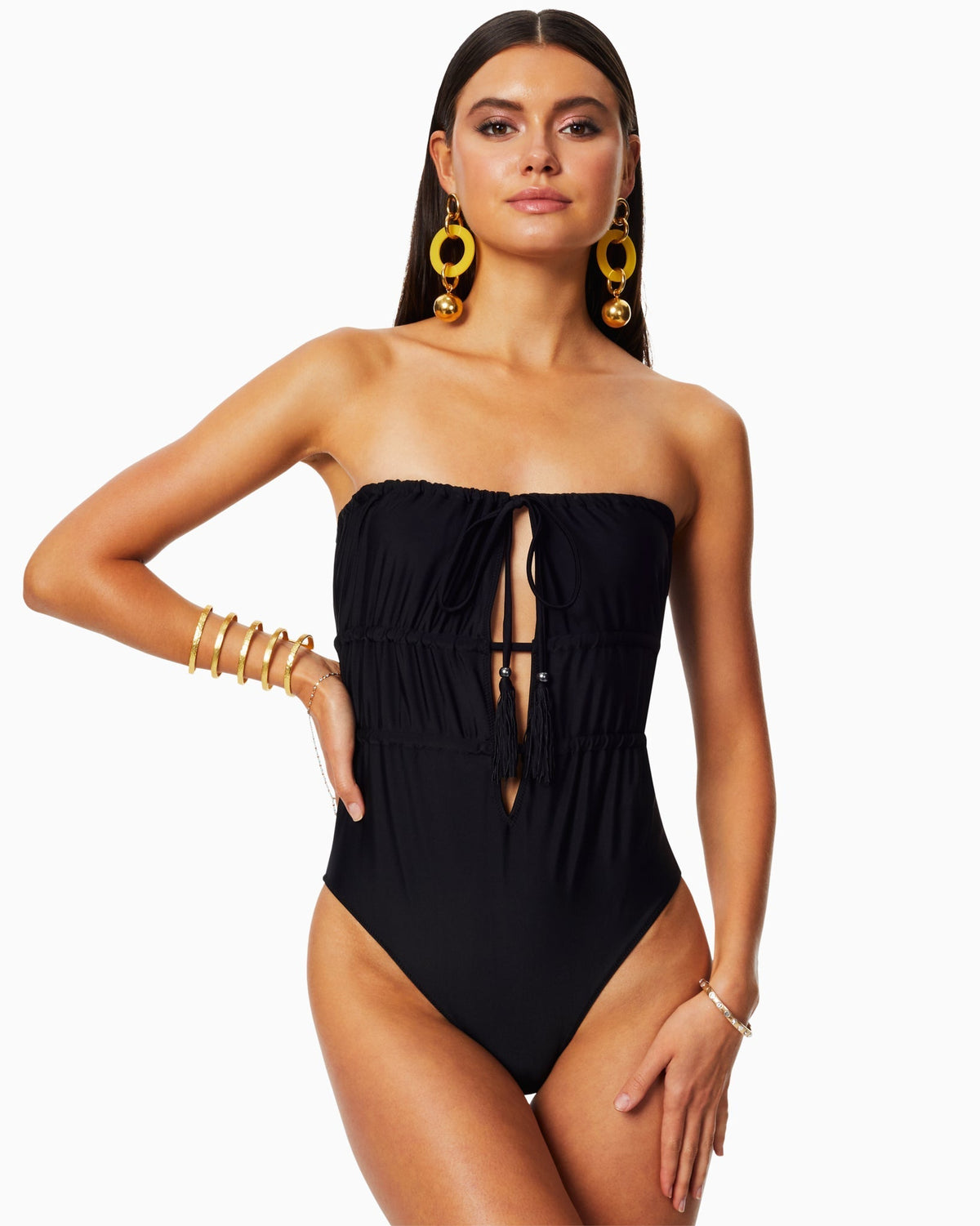 Marta Strapless One Piece Swimsuit in black | Ramy Brook