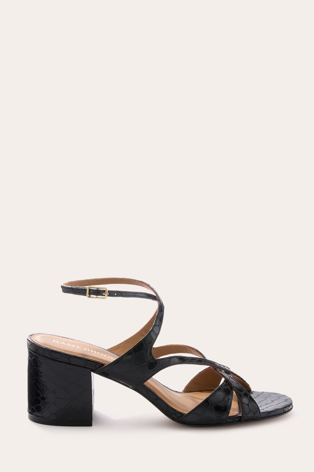 Ramy Brook Susie Leather Block Heel in Black
