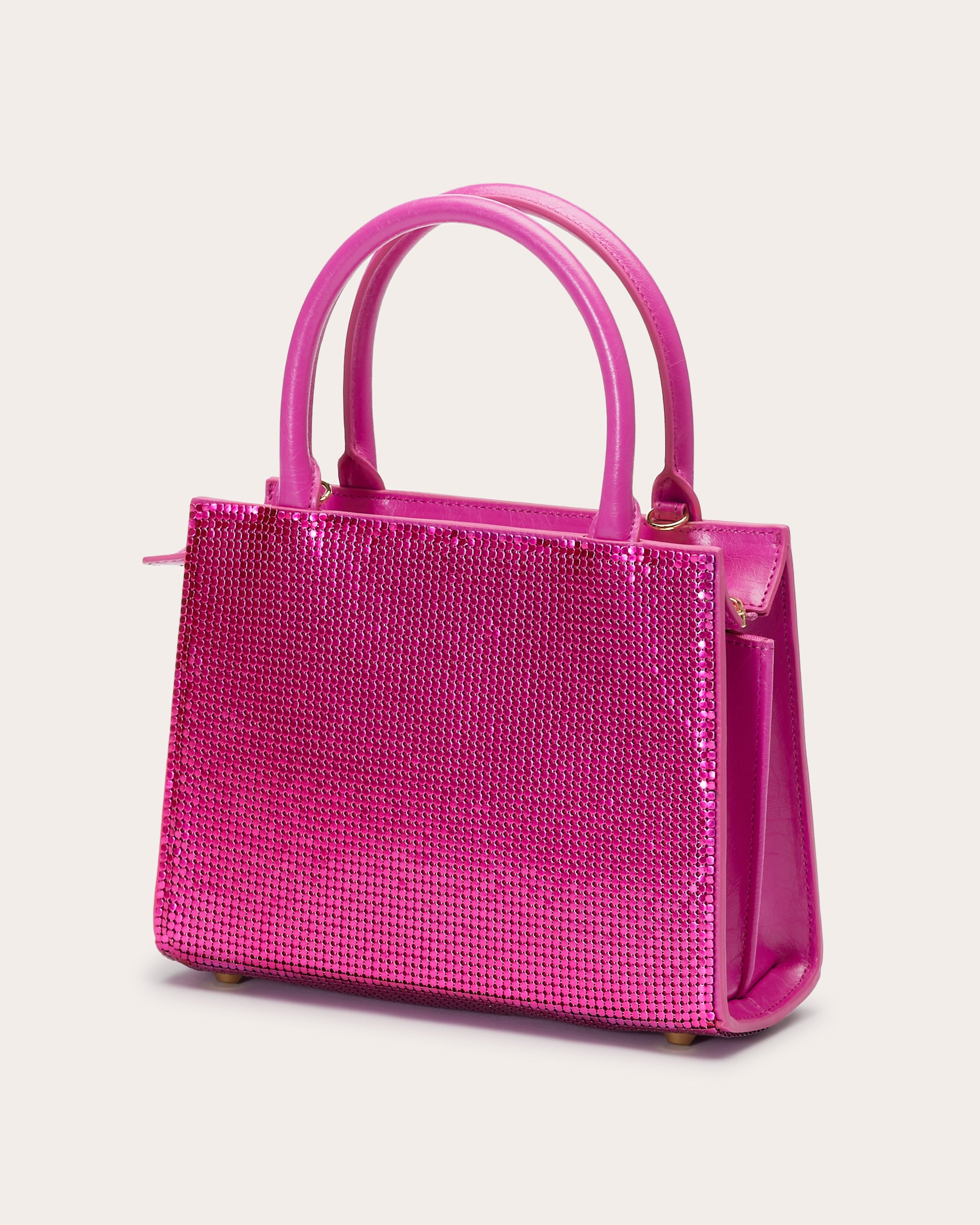 Portia Leather Chainmail Bag in electric pink | Ramy Brook