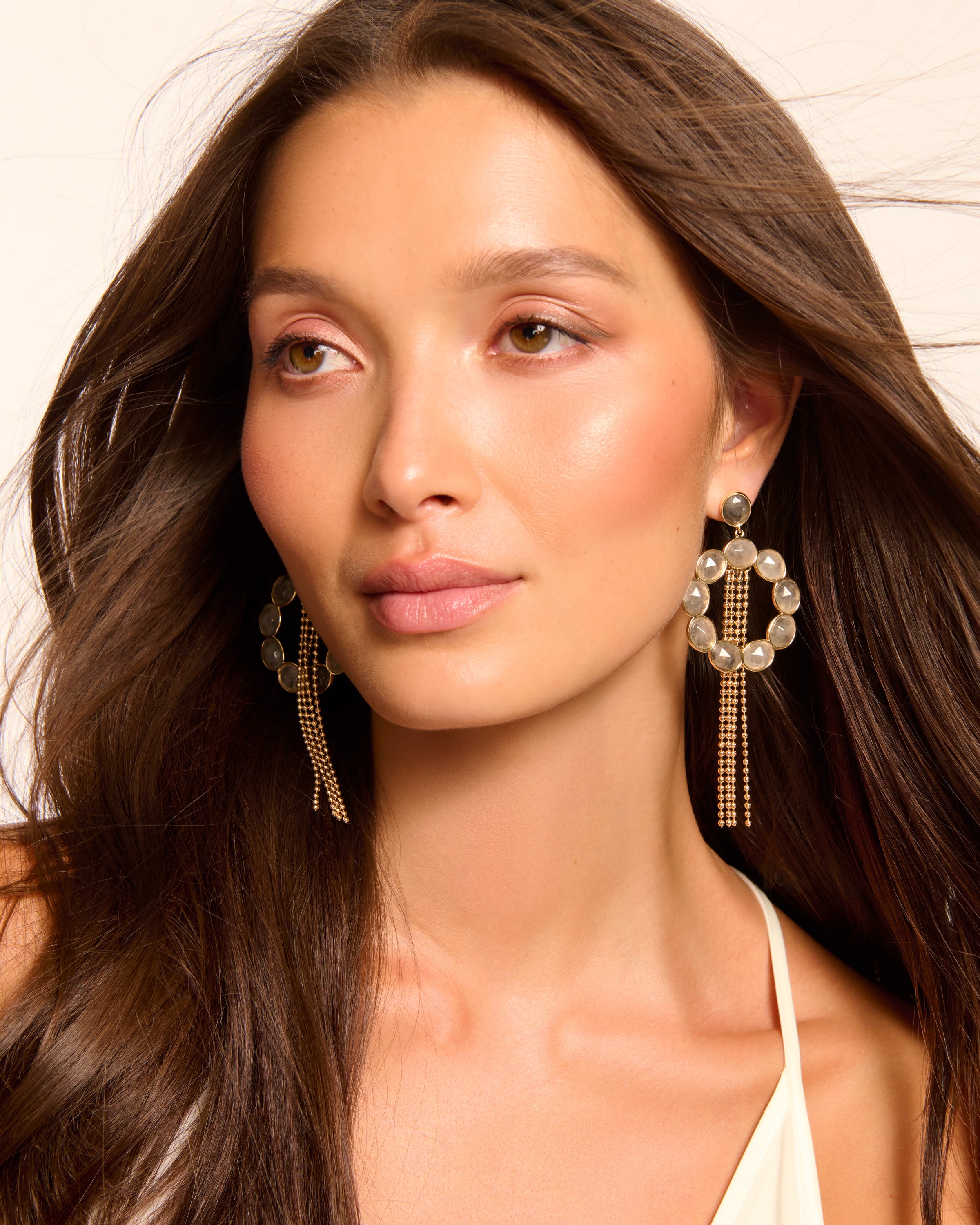 Lizza Smoky Quartz Earrings in gold | Ramy Brook