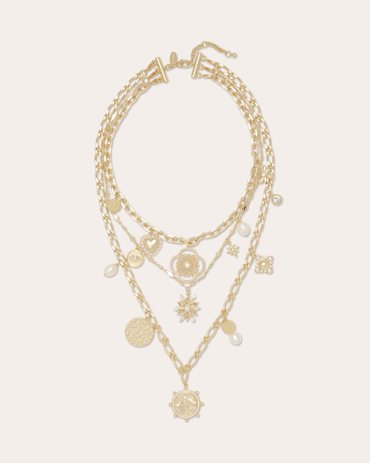 Sara Layered Medallion Charm Necklace view 1