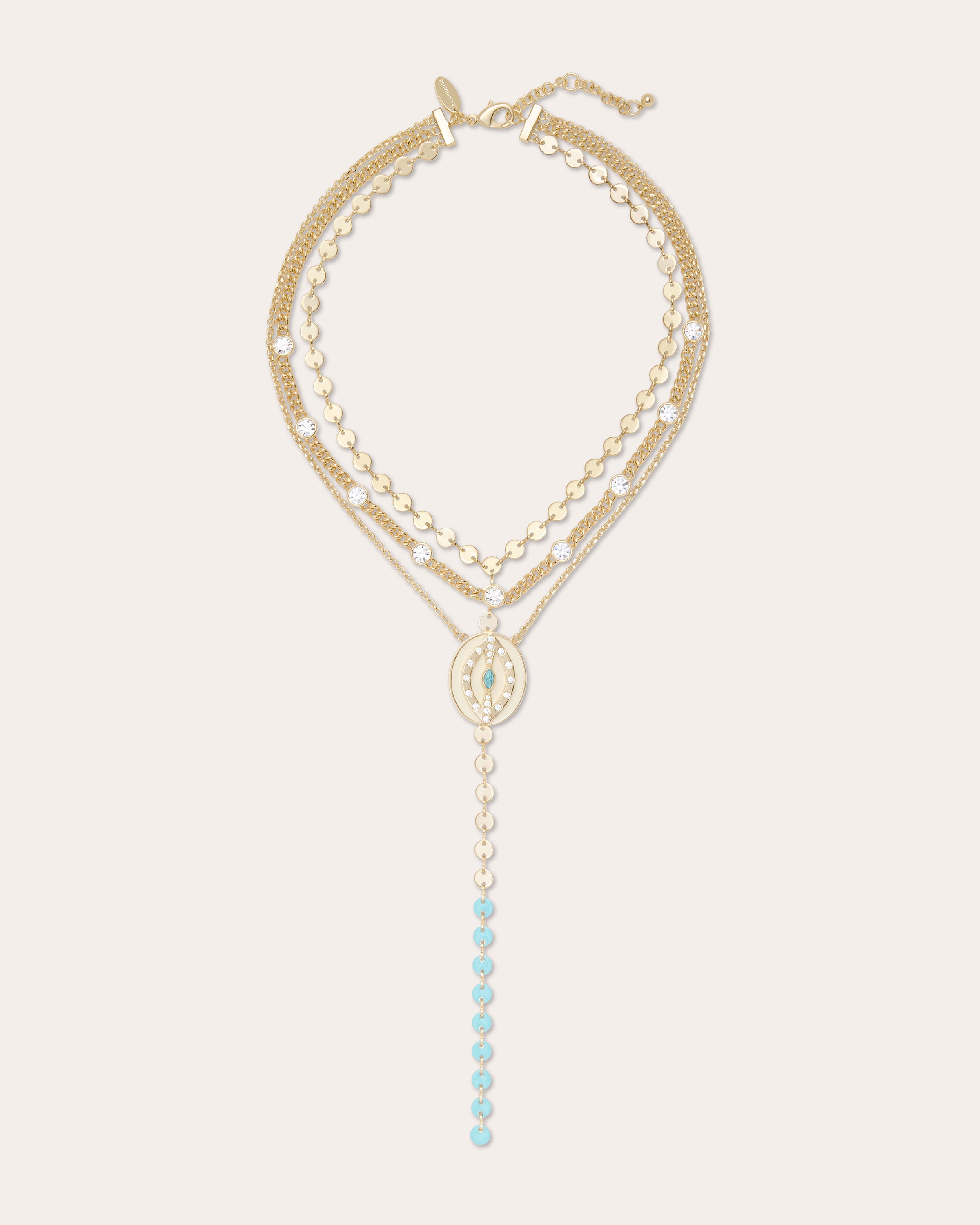 Saruti Enamel Layered Necklace in gold | Ramy Brook