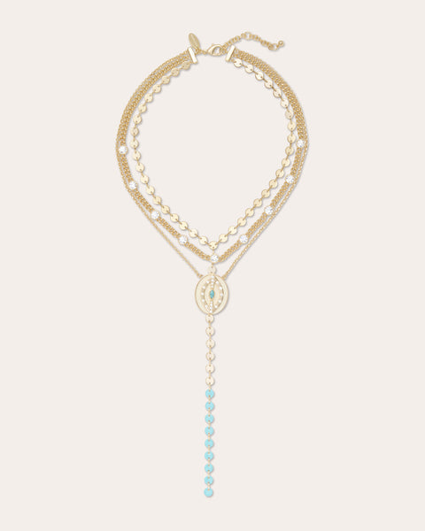 Saruti Enamel Layered Necklace in gold | Ramy Brook