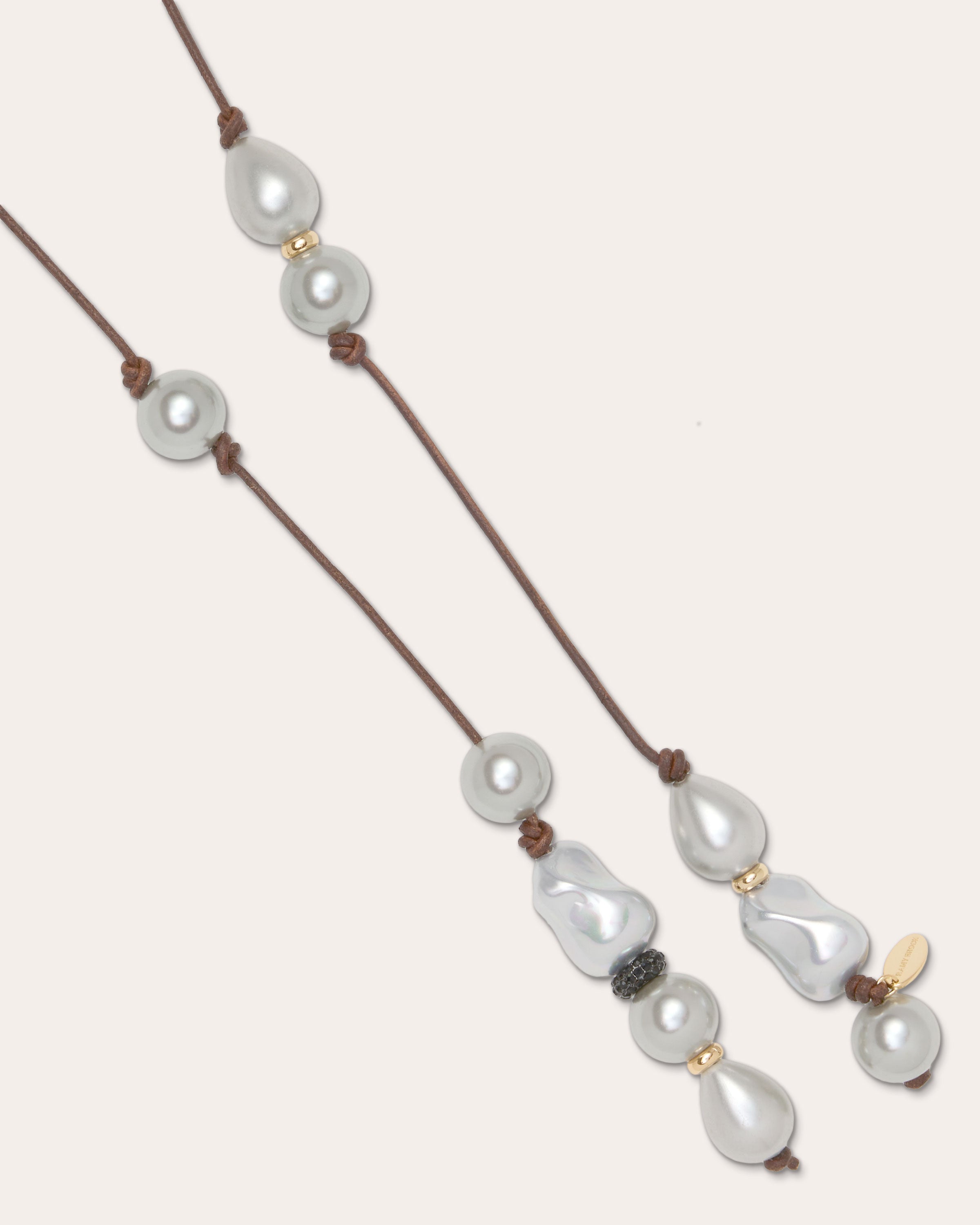 Riya Pearl Cord Wrap Necklace in pearl | Ramy Brook