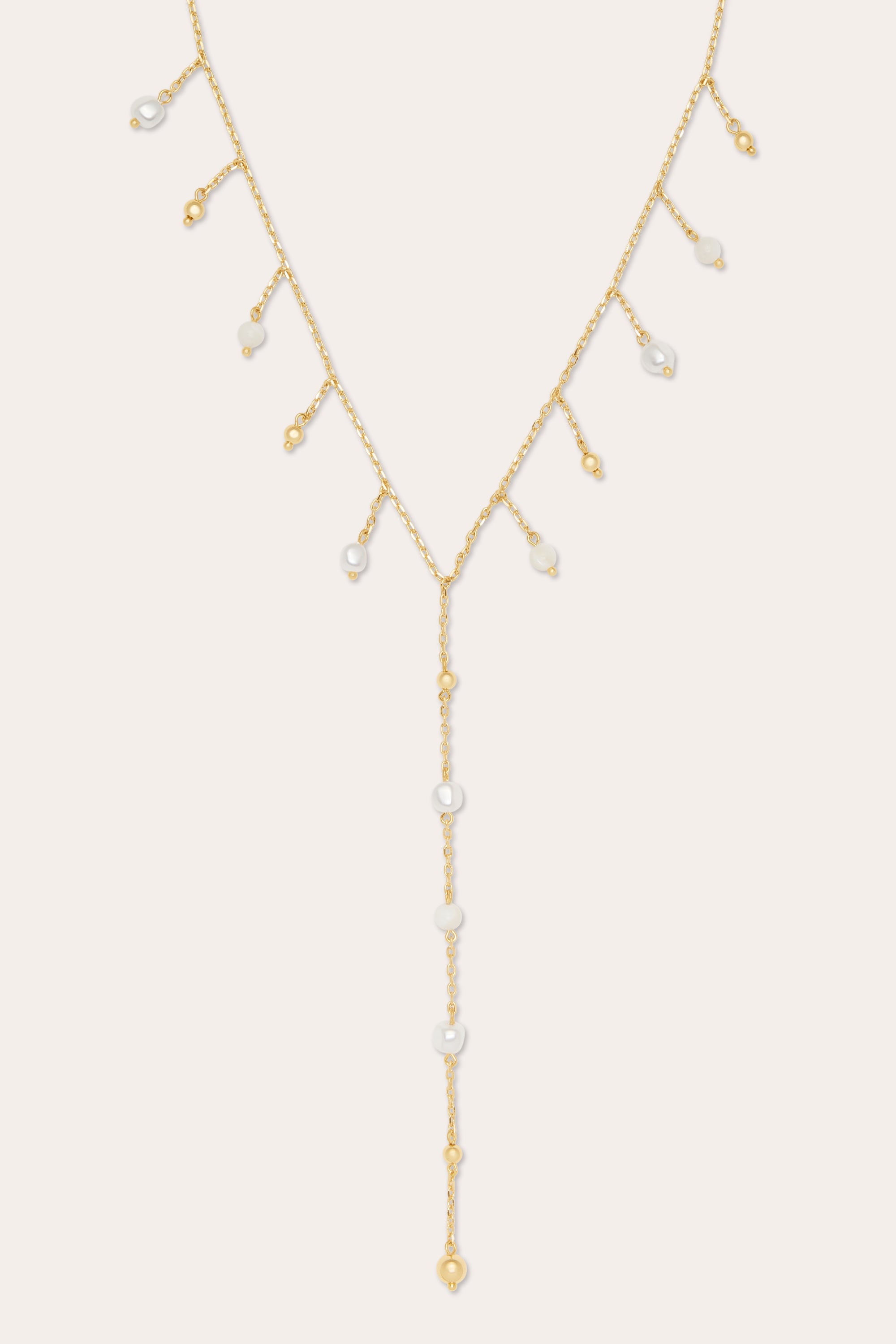 Irisa Pearl Lariat Necklace in gold | Ramy Brook