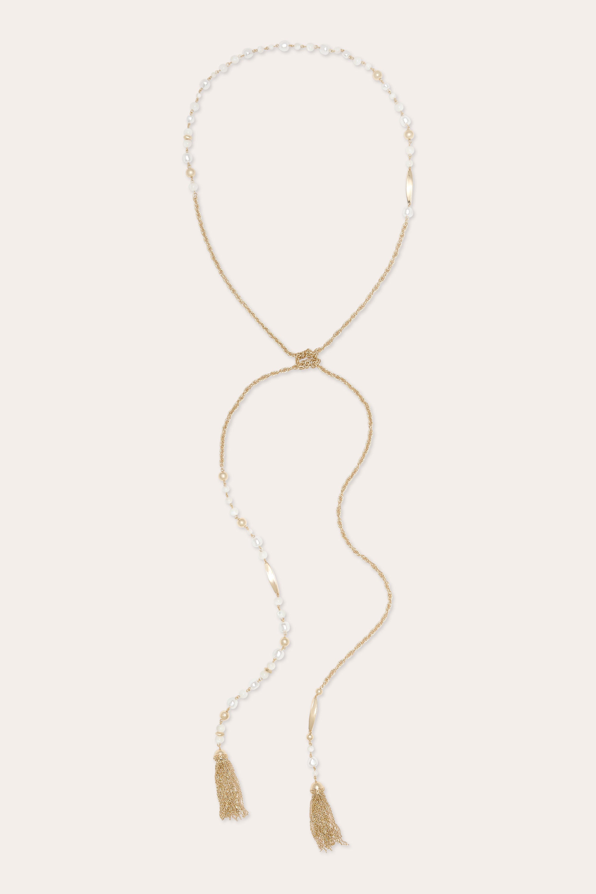 Nira Tassel Lariat Necklace in gold | Ramy Brook