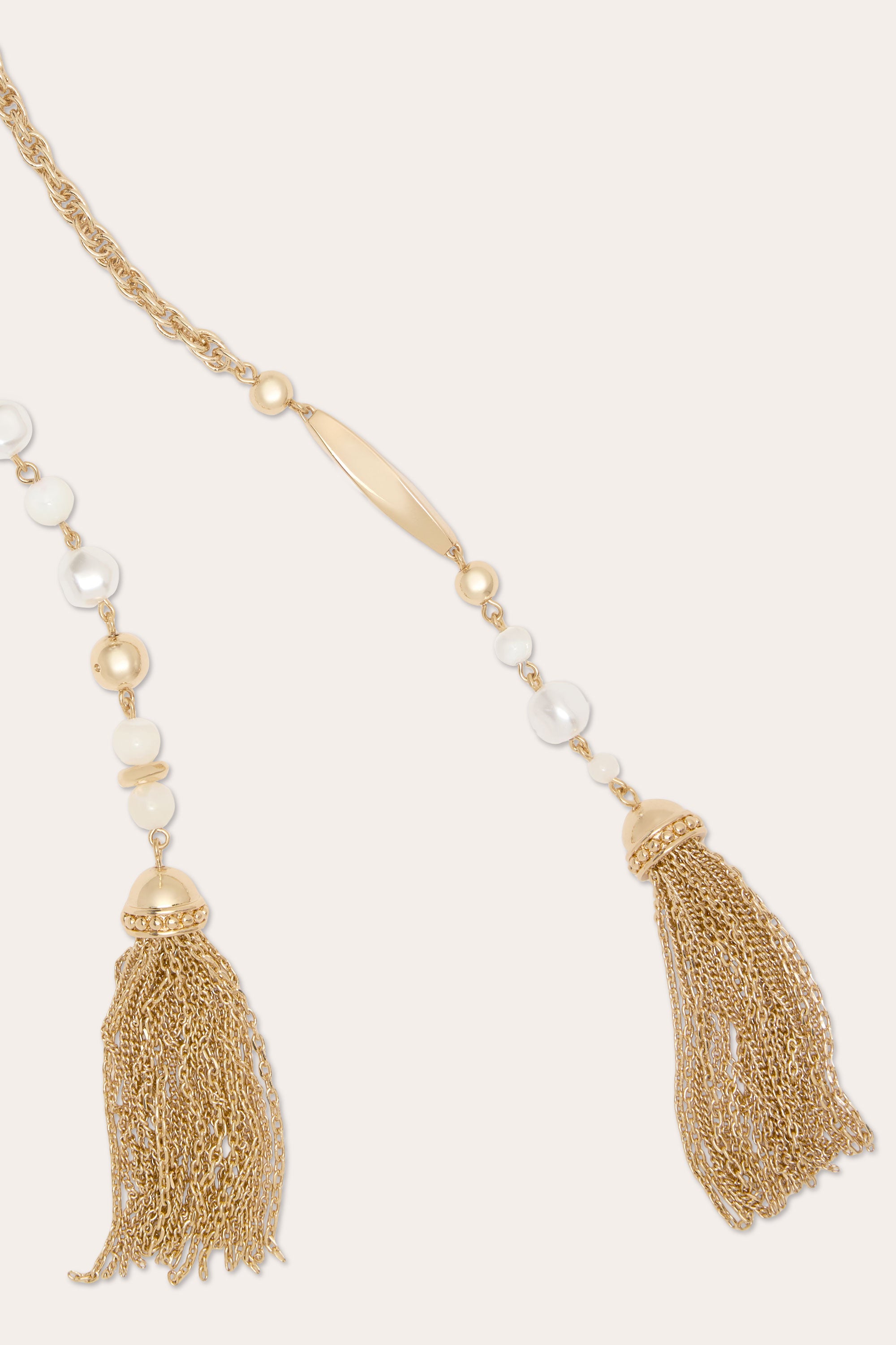 Nira Tassel Lariat Necklace in gold | Ramy Brook