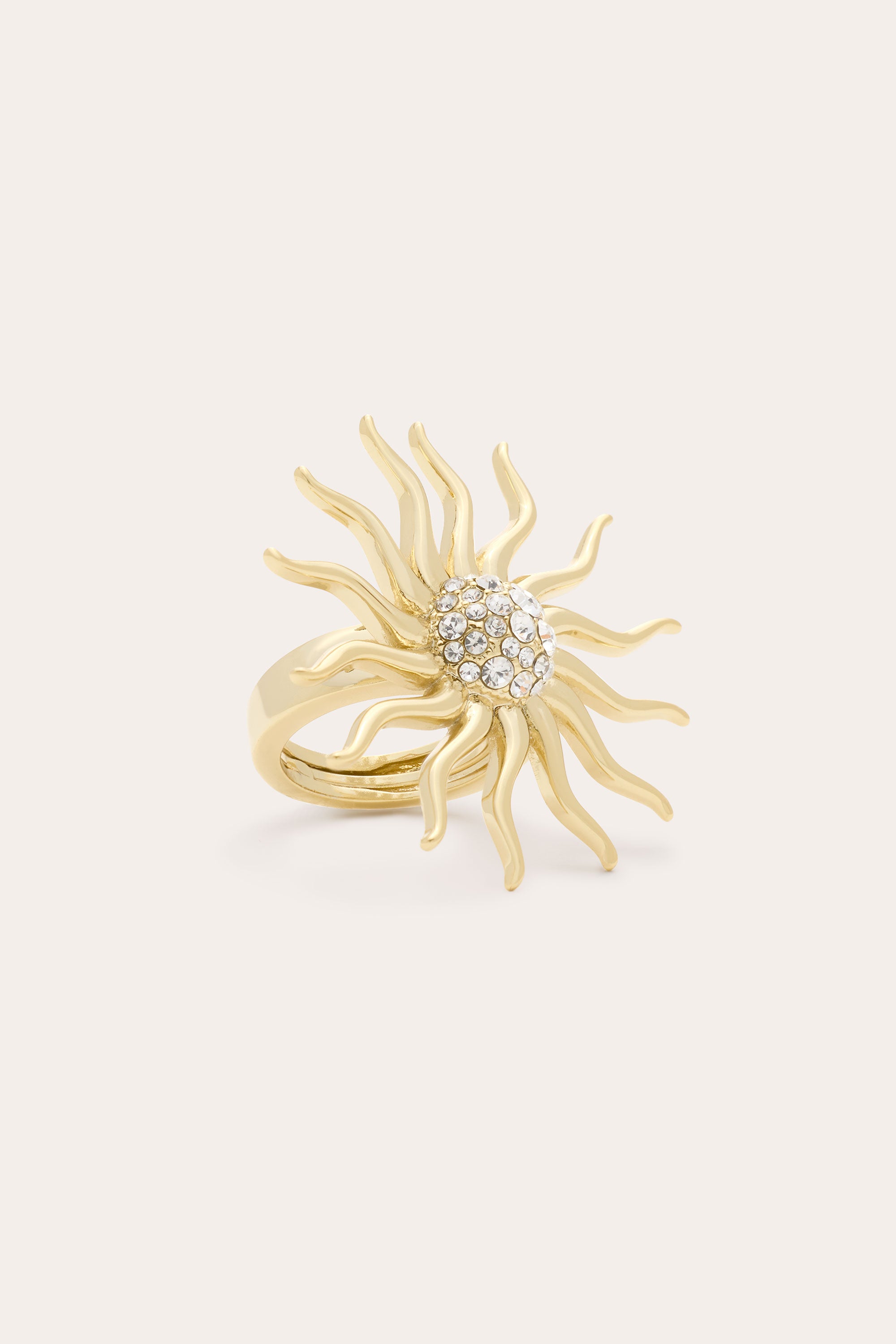 Serra Pave Sunburst Ring in gold | Ramy Brook