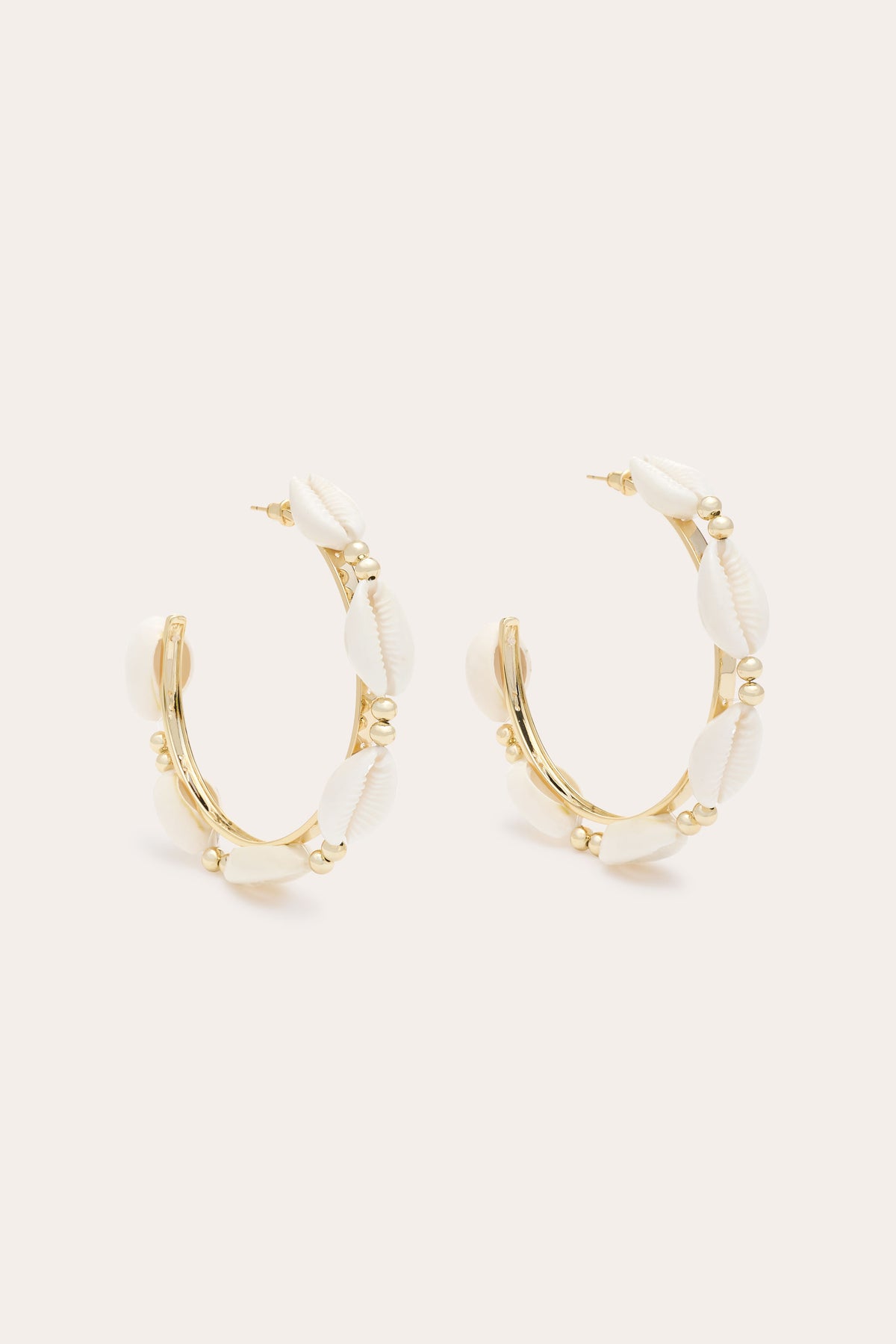 Casie Shell Beaded Hoops view 1