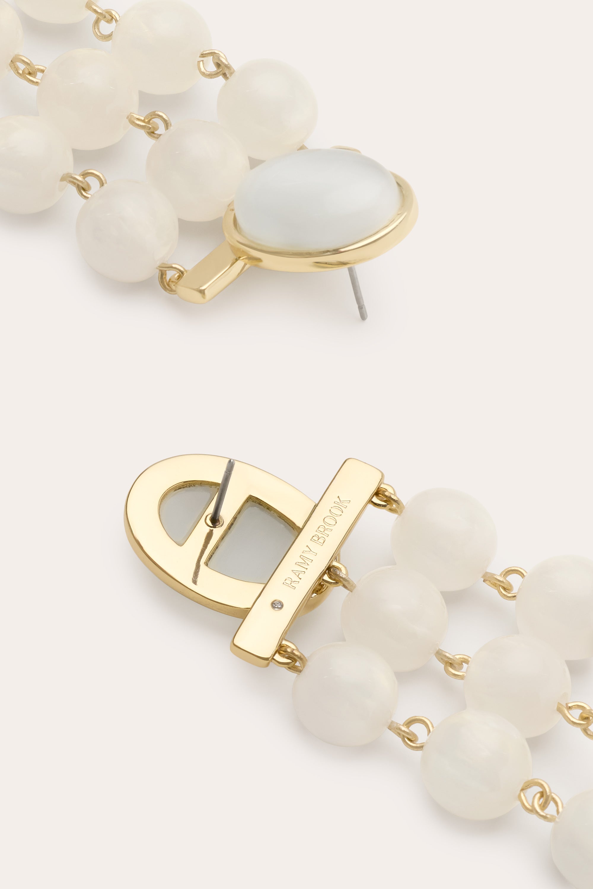 Elisa Chandelier Earrings in white | Ramy Brook