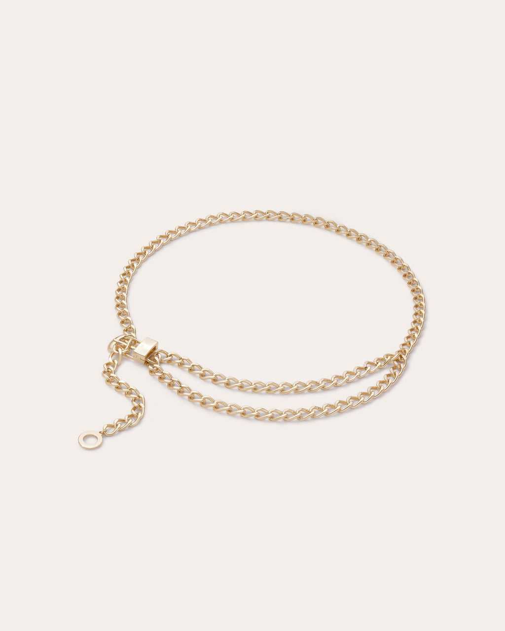 slim fit dress slacks L'agence Alisha Chain Belt in Black with Gold Chain main image 0