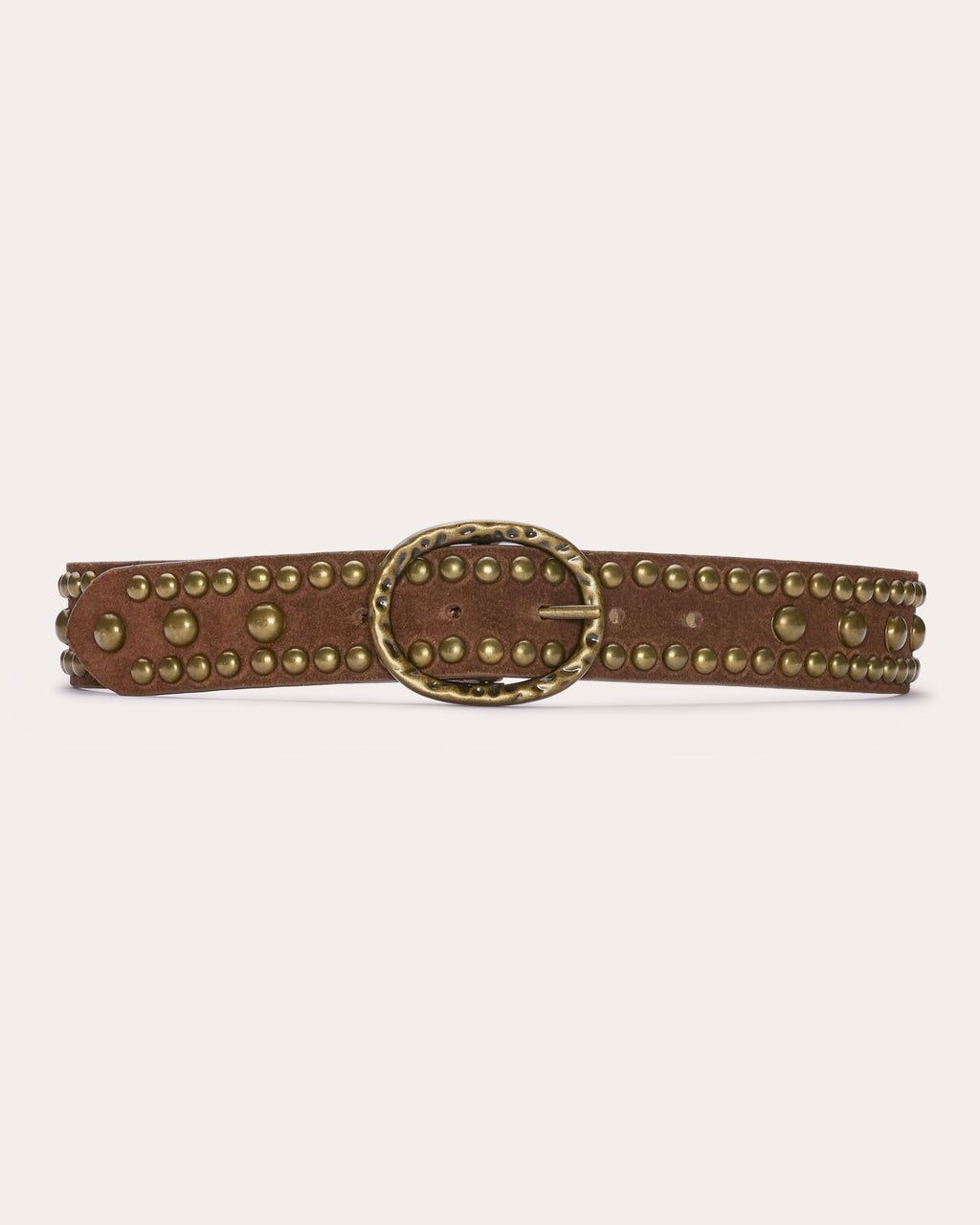 Hera Studded Leather Belt in tan suede | Ramy Brook display picture 3