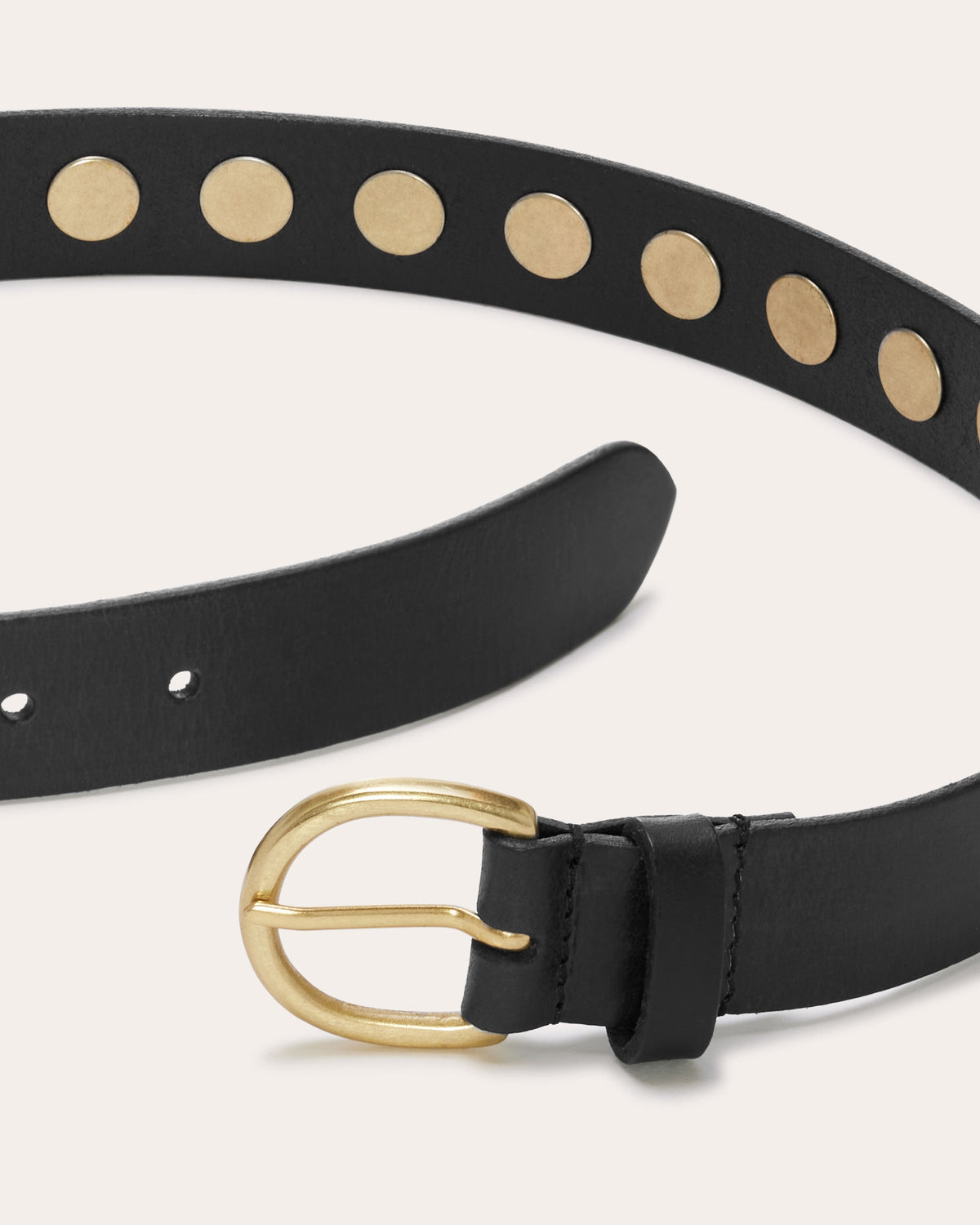 Ares Leather Studded Belt in black leather | Ramy Brook