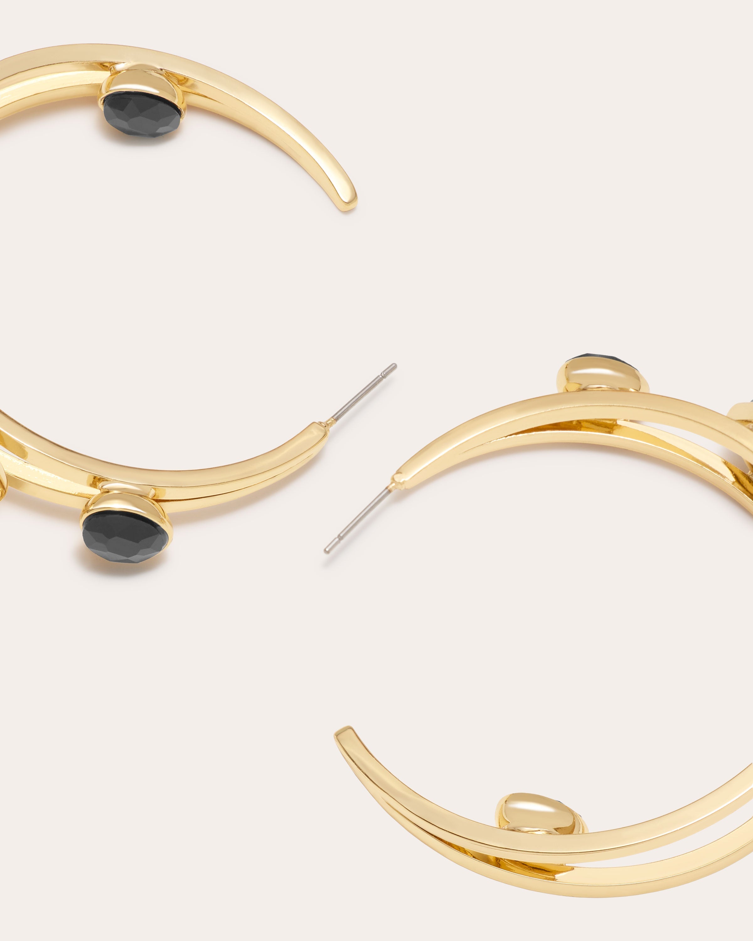 Alena Stone Hoop Earrings in black | Ramy Brook