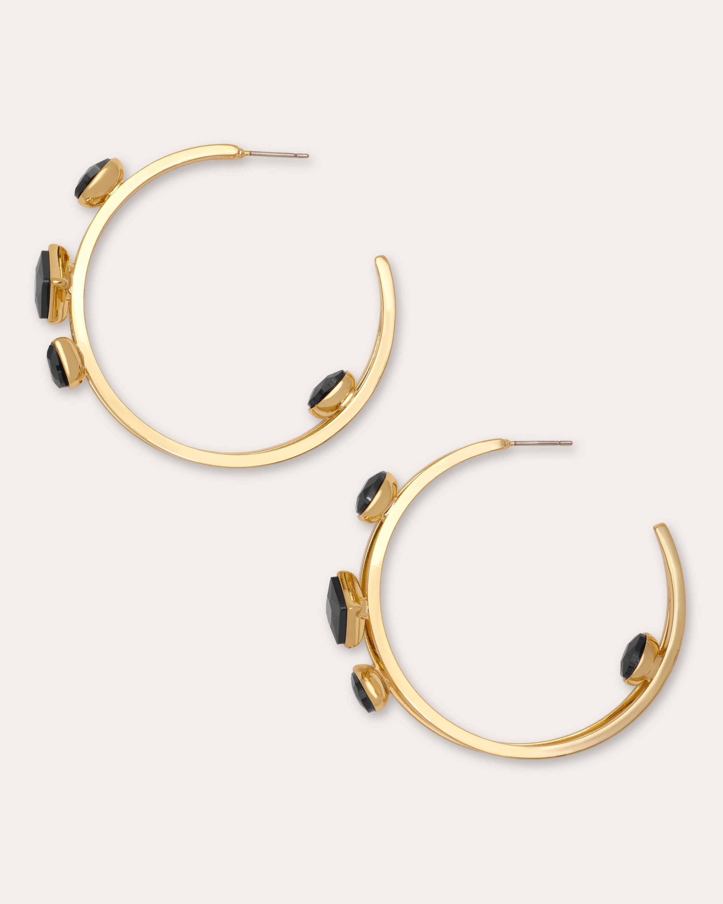 Alena Stone Hoop Earrings in black | Ramy Brook