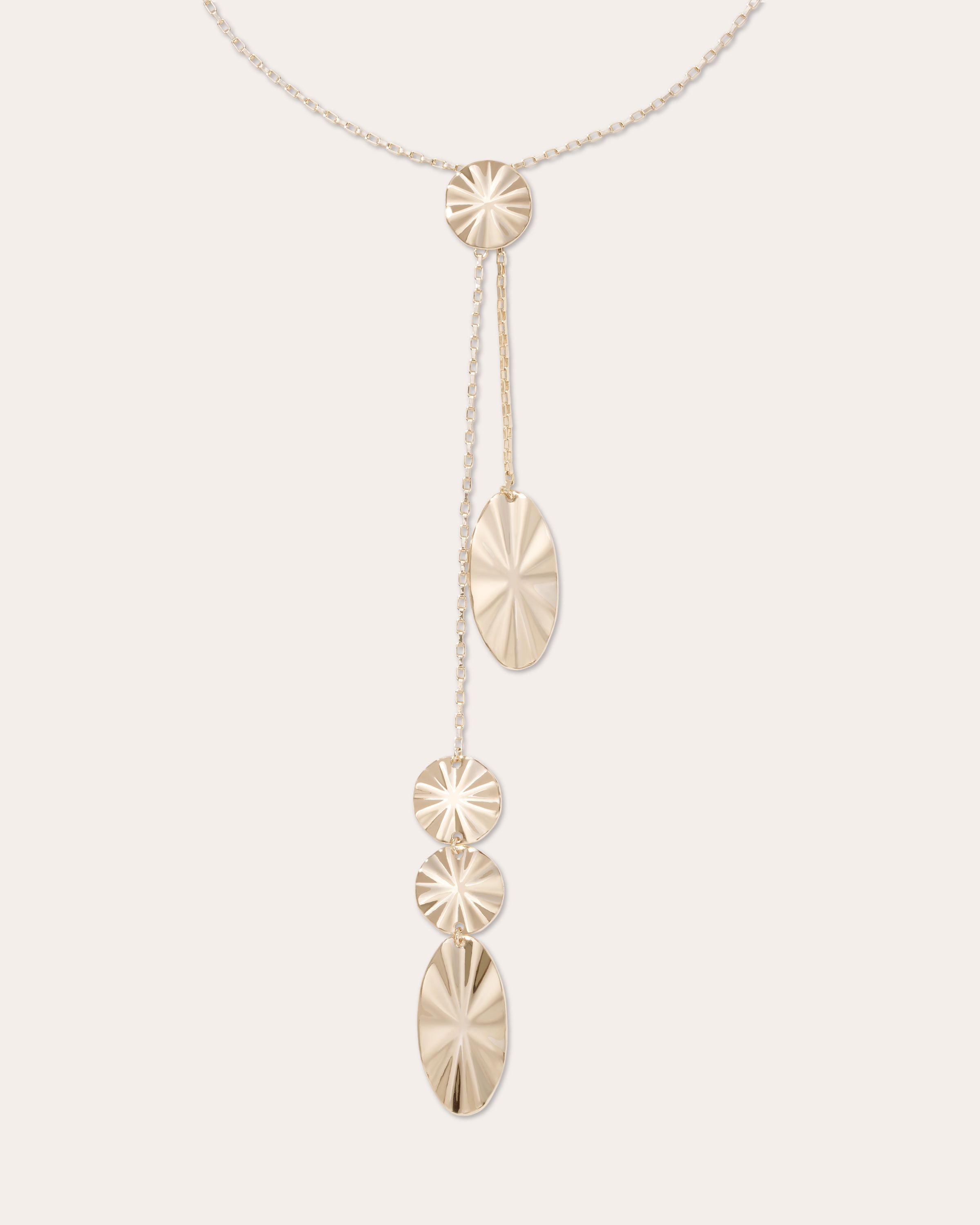 Eleonora Molten Lariat Necklace in gold | Ramy Brook