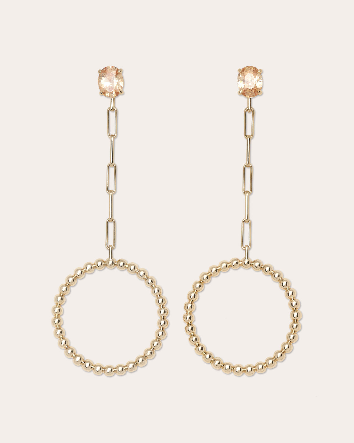 Lizzy Gemstone Hoop Earrings view 1