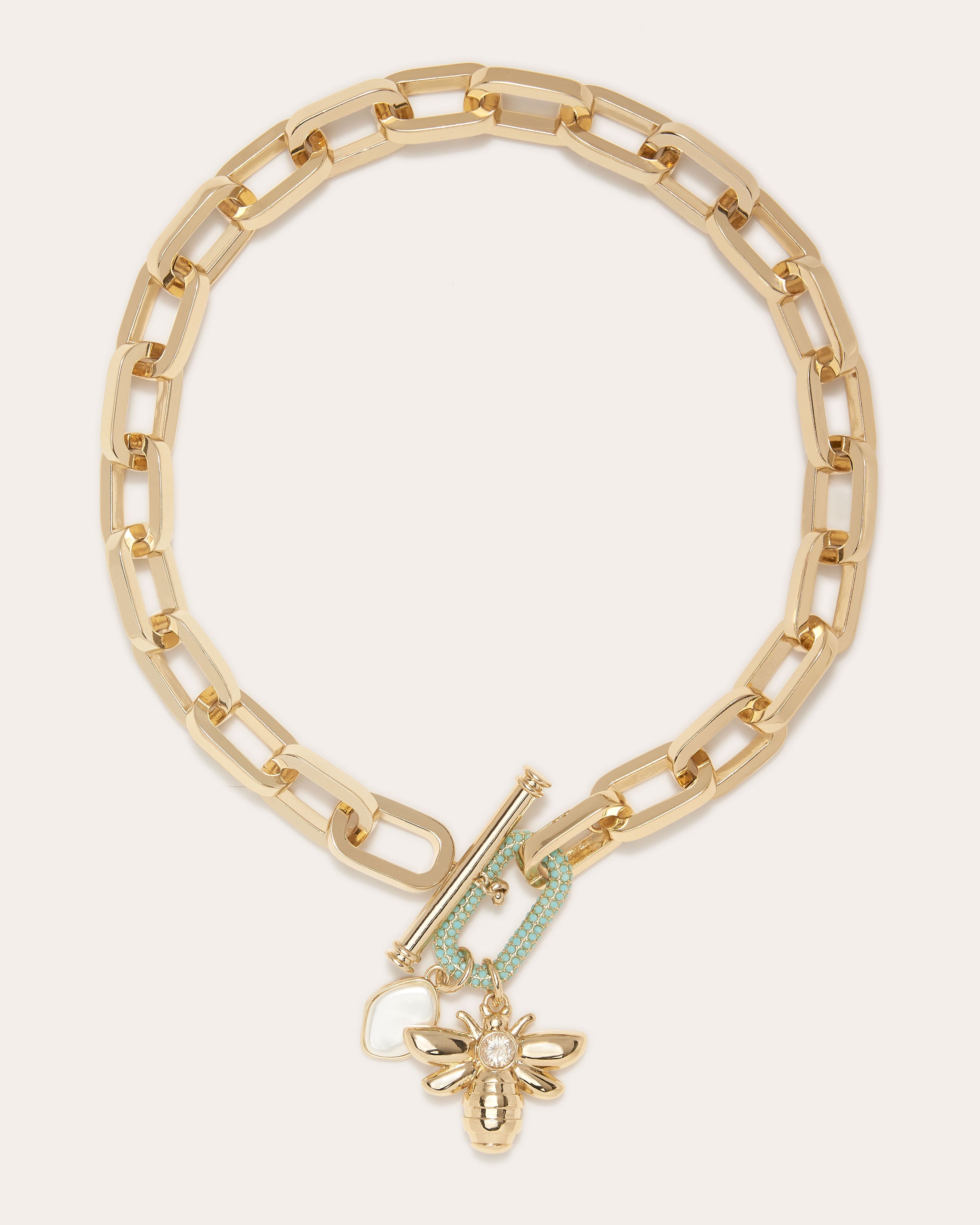 Daisy Bee Toggle Necklace in gold | Ramy Brook