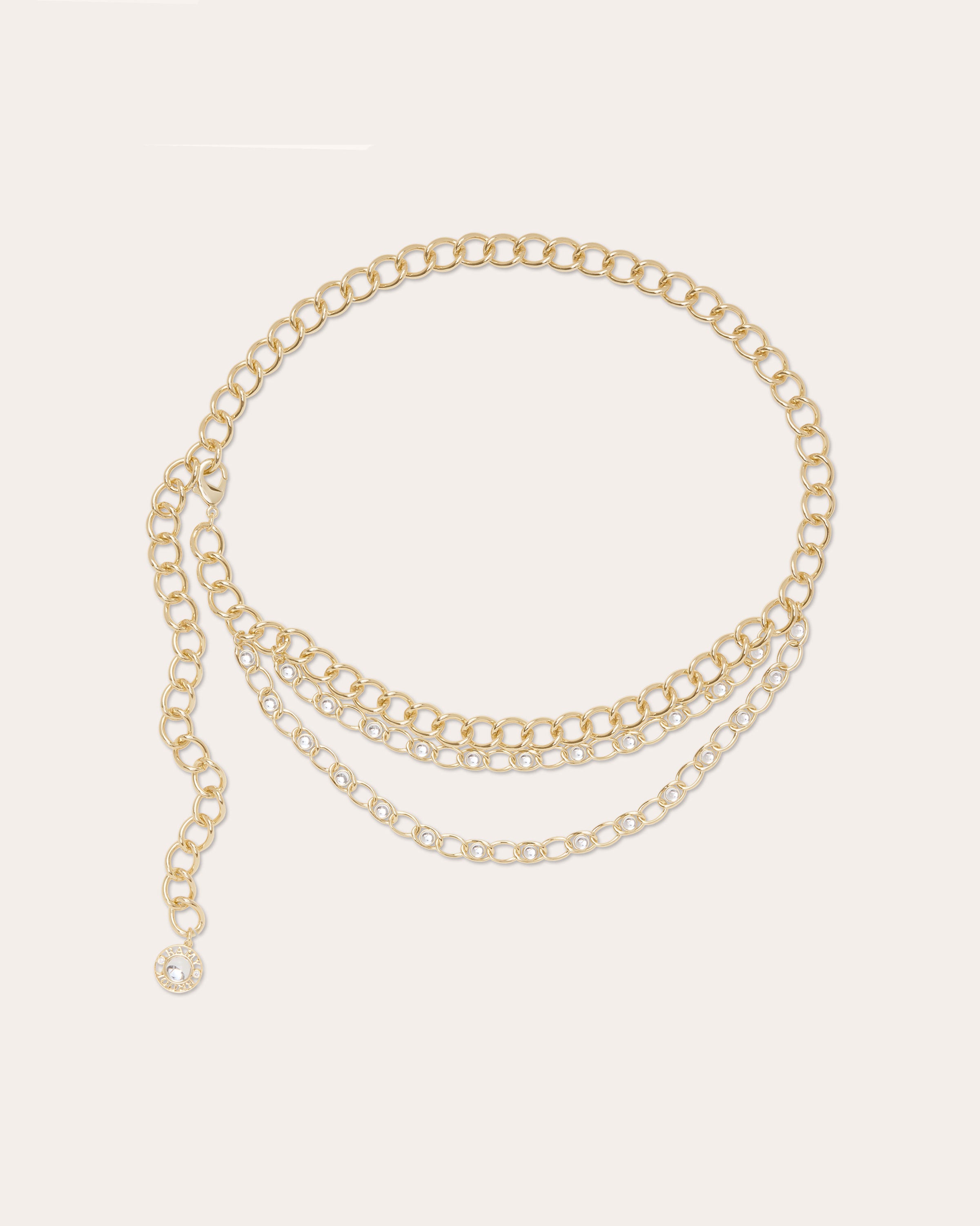 Dominika Glass Chain Belt in gold | Ramy Brook