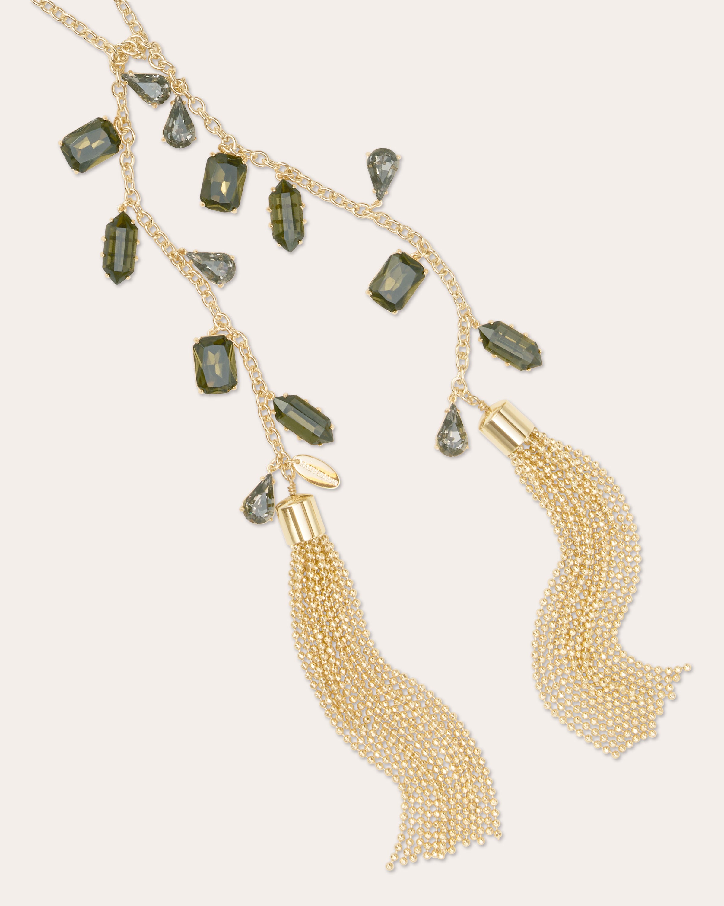 Alanna Stone Tie Lariat Necklace in gold | Ramy Brook