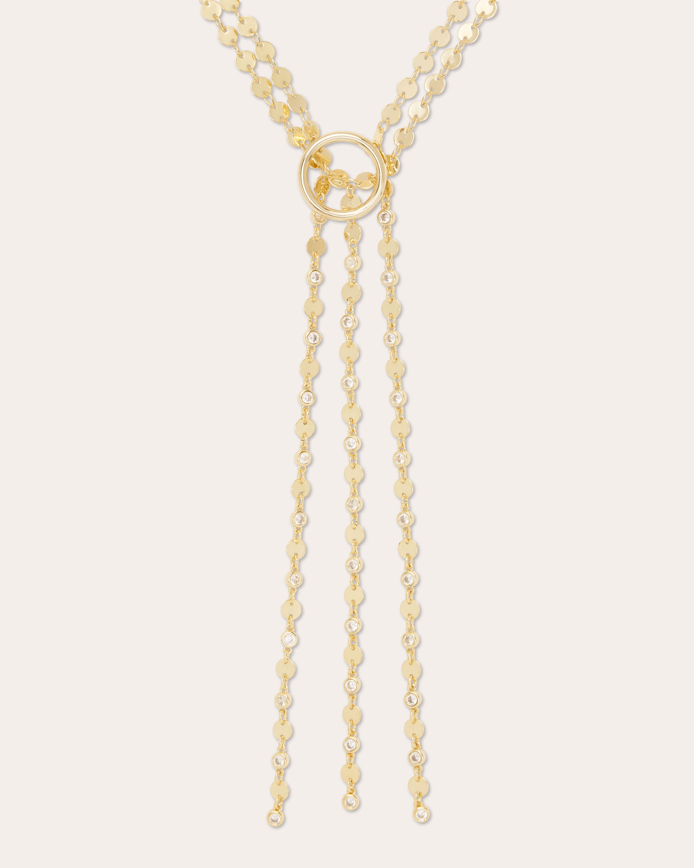 Mila Sparkle Lariat Necklace in gold | Ramy Brook