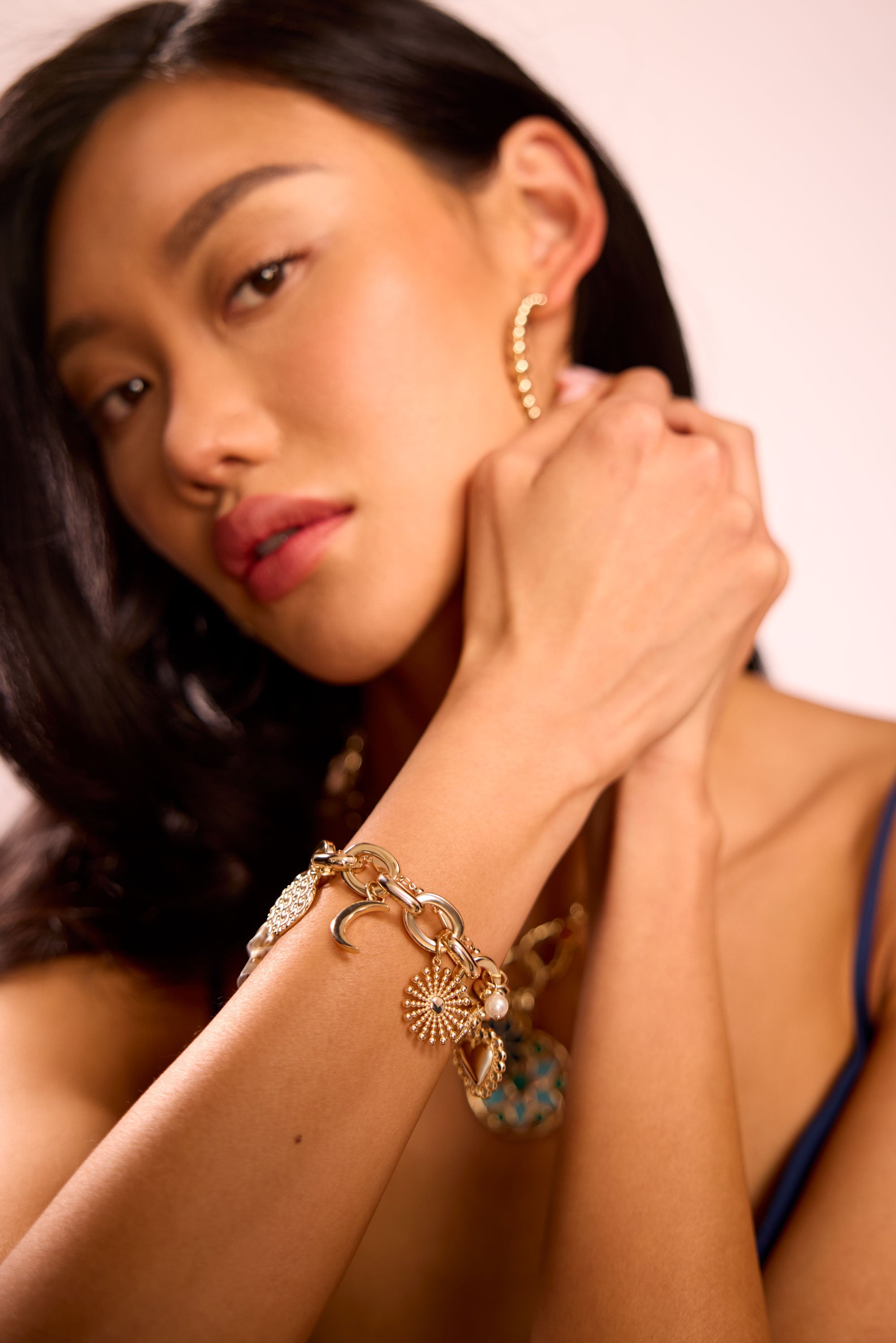 Sara Charm Bracelet in gold | Ramy Brook