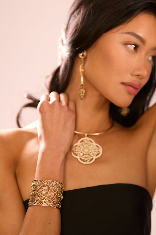 Laya Medallion Cuff Bracelet view 2
